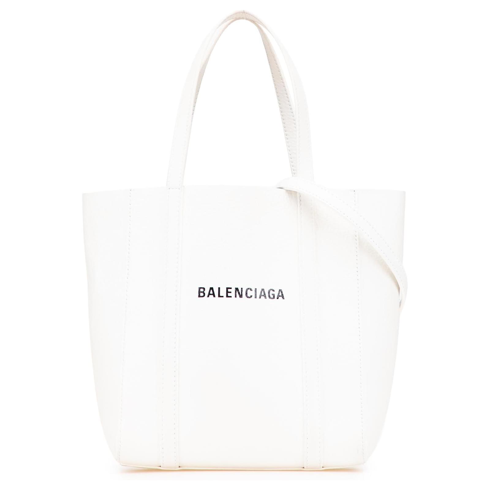 Balenciaga White Leather Everyday Tote XXS Pony-style calfskin ref