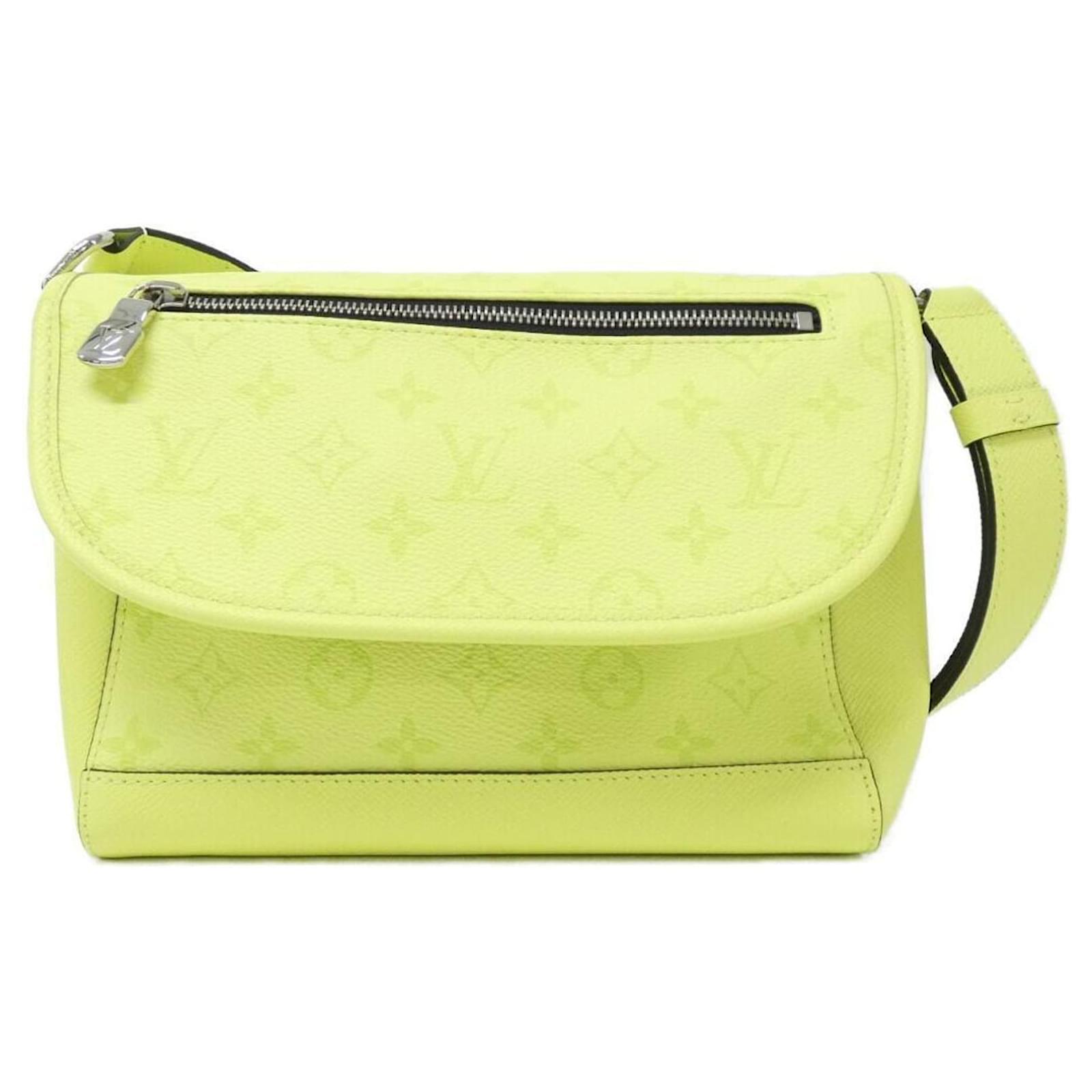Louis Vuitton Taiga Llama Pulse Messenger Handbag Golden Yellow