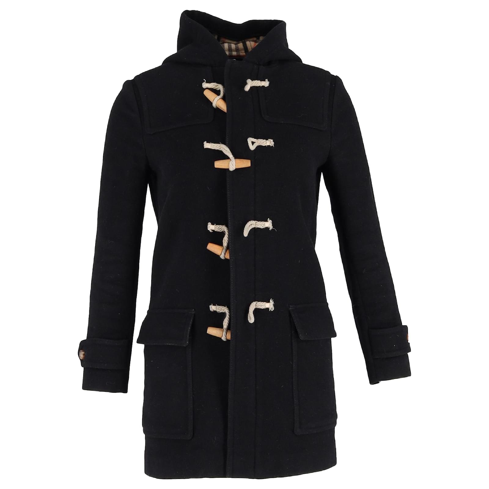 Burberry Greenwich Duffel Coat in Black Wool Joli Closet