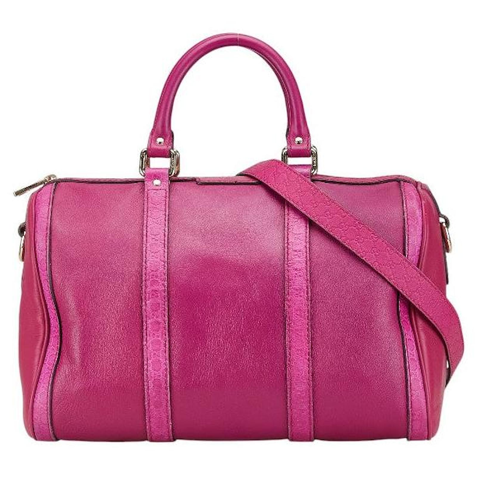 Gucci Guccissima Mini Boston 2way Tasche aus rosa Leder 247205