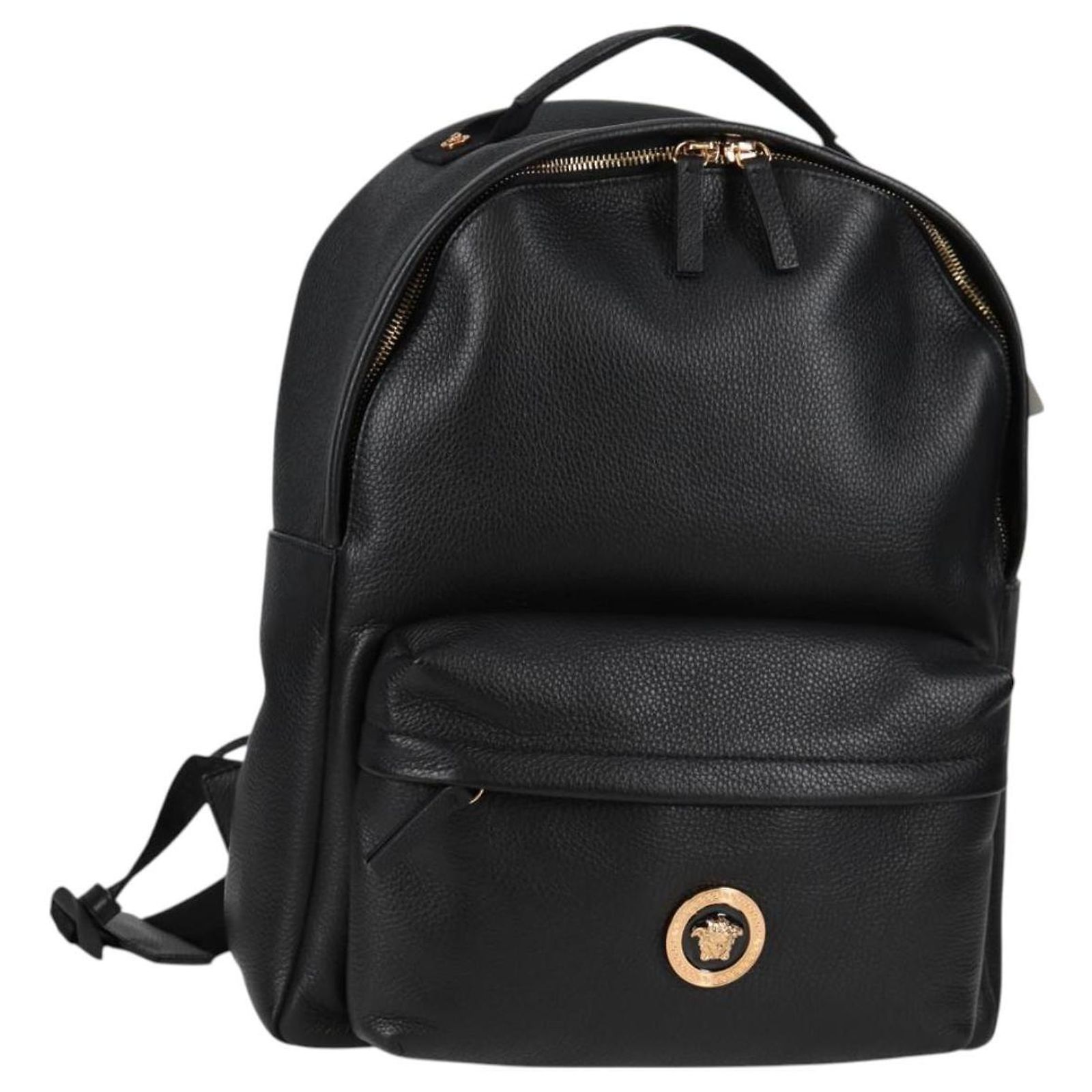 VERSACE Backpack Leather Black Gold Auth 118810M VERSACE Backpack Leather Black Gold Auth 118810M Golden ref  main image 4