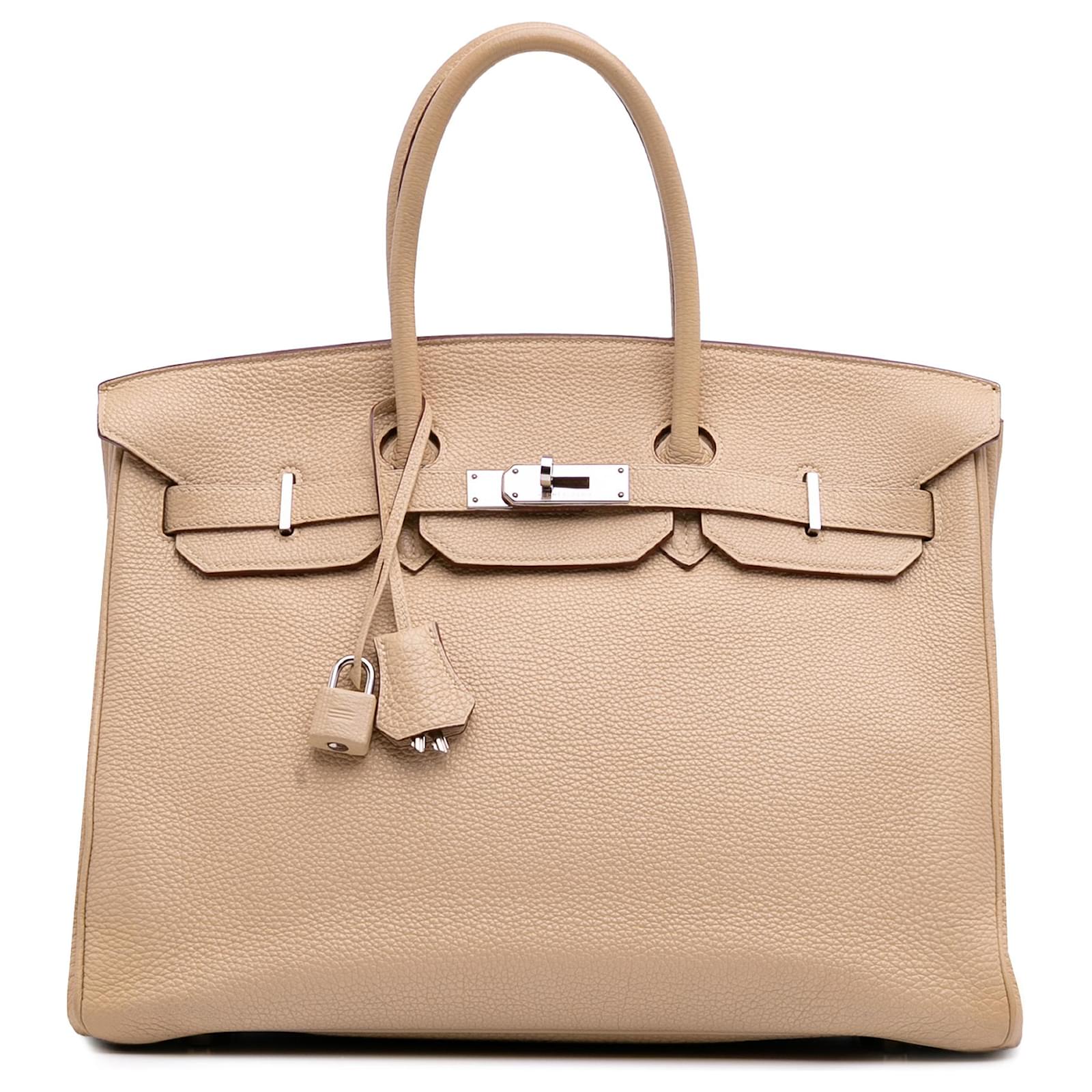 Hermès Sac Birkin Retourne 35 en Togo Marron Cuir Veau façon