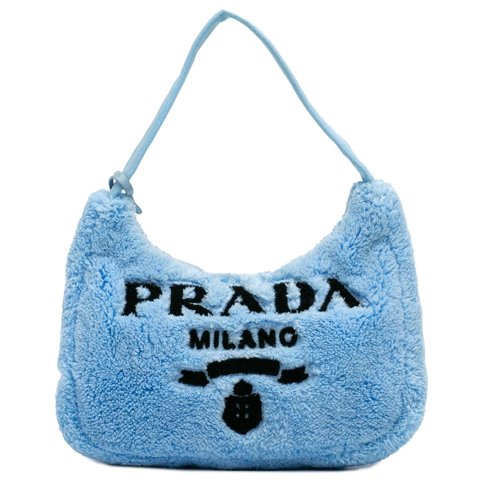 Prada Blue Mini Terry Re Edition 2000 Shoulder Bag Cotton