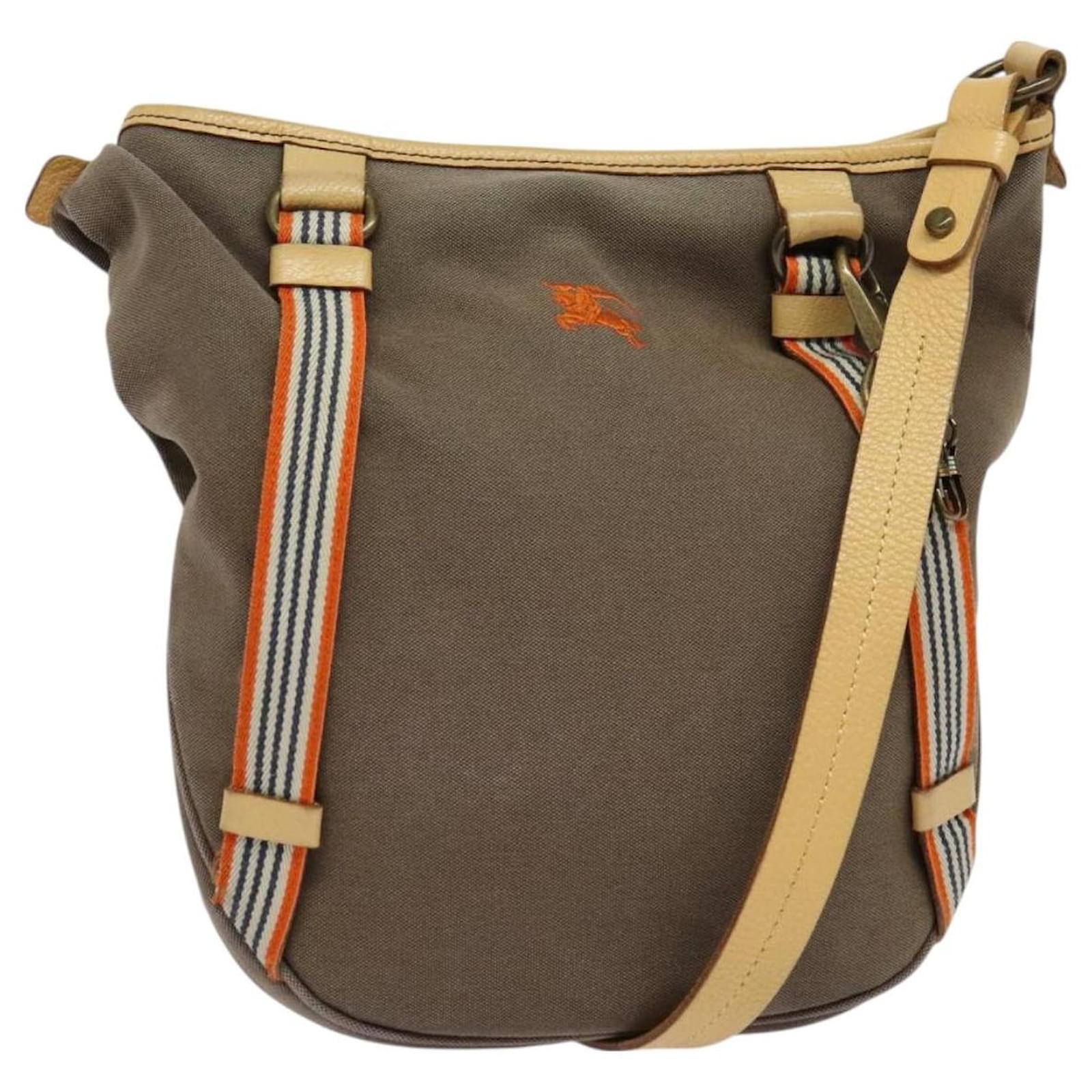 BURBERRY Blue Label Shoulder Bag Canvas Brown Auth ti3148