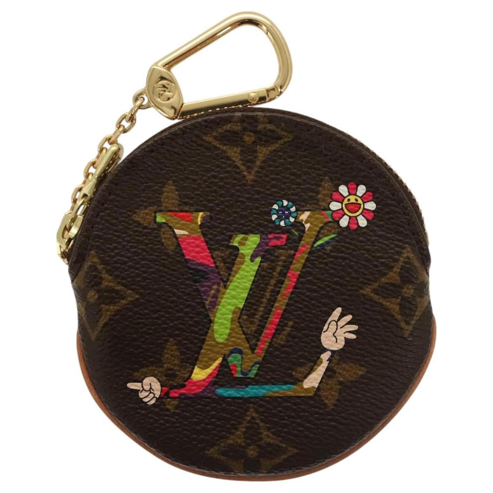 Monedero Redondo Louis Vuitton Castaño Lienzo Joli