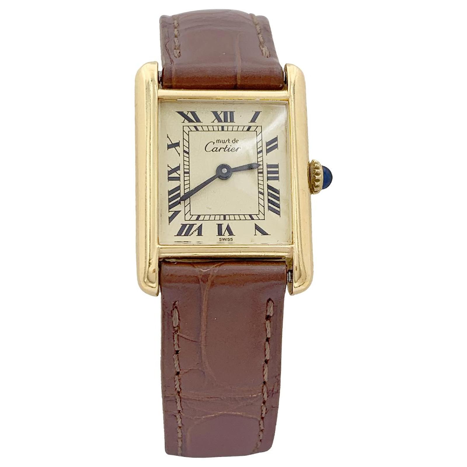 Orologio Cartier 'Tank Must' argento placcato oro, Placcato