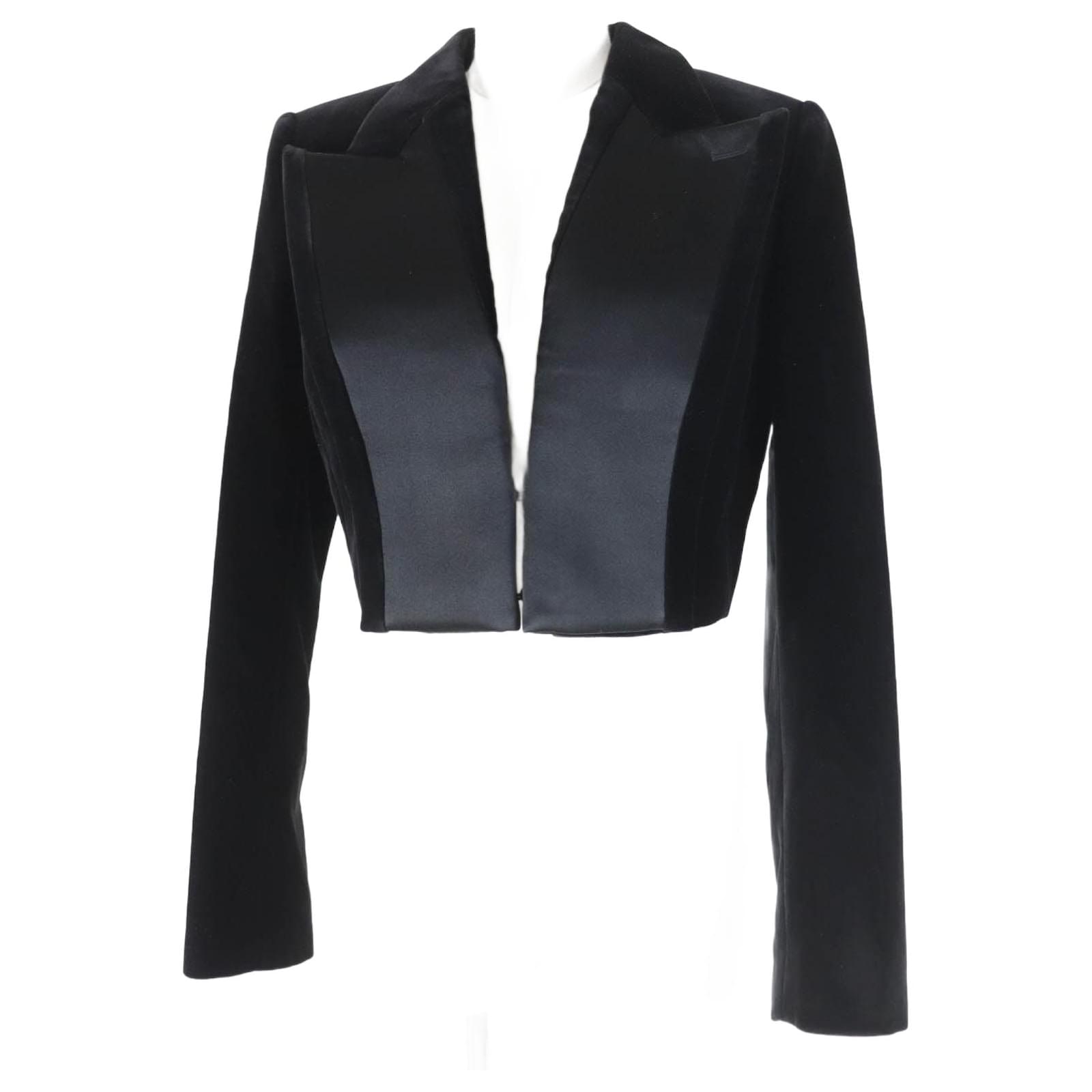 Fendi Velvet Cropped Jacket Black 40 Women Cloth Rayon ref.2289321