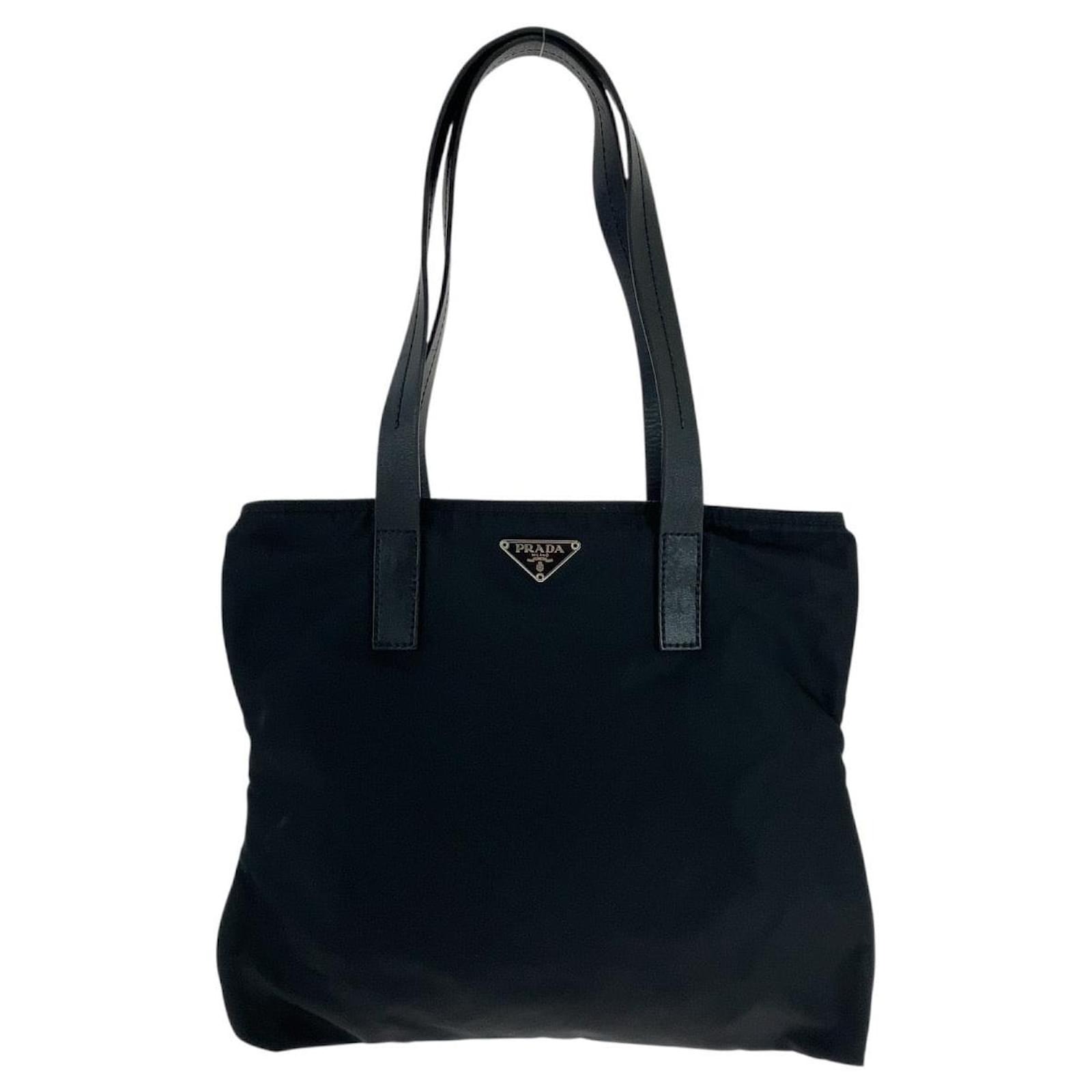 Prada Tessuto Nylon 2way Bag Black Leather ref.2289725 - Joli Closet