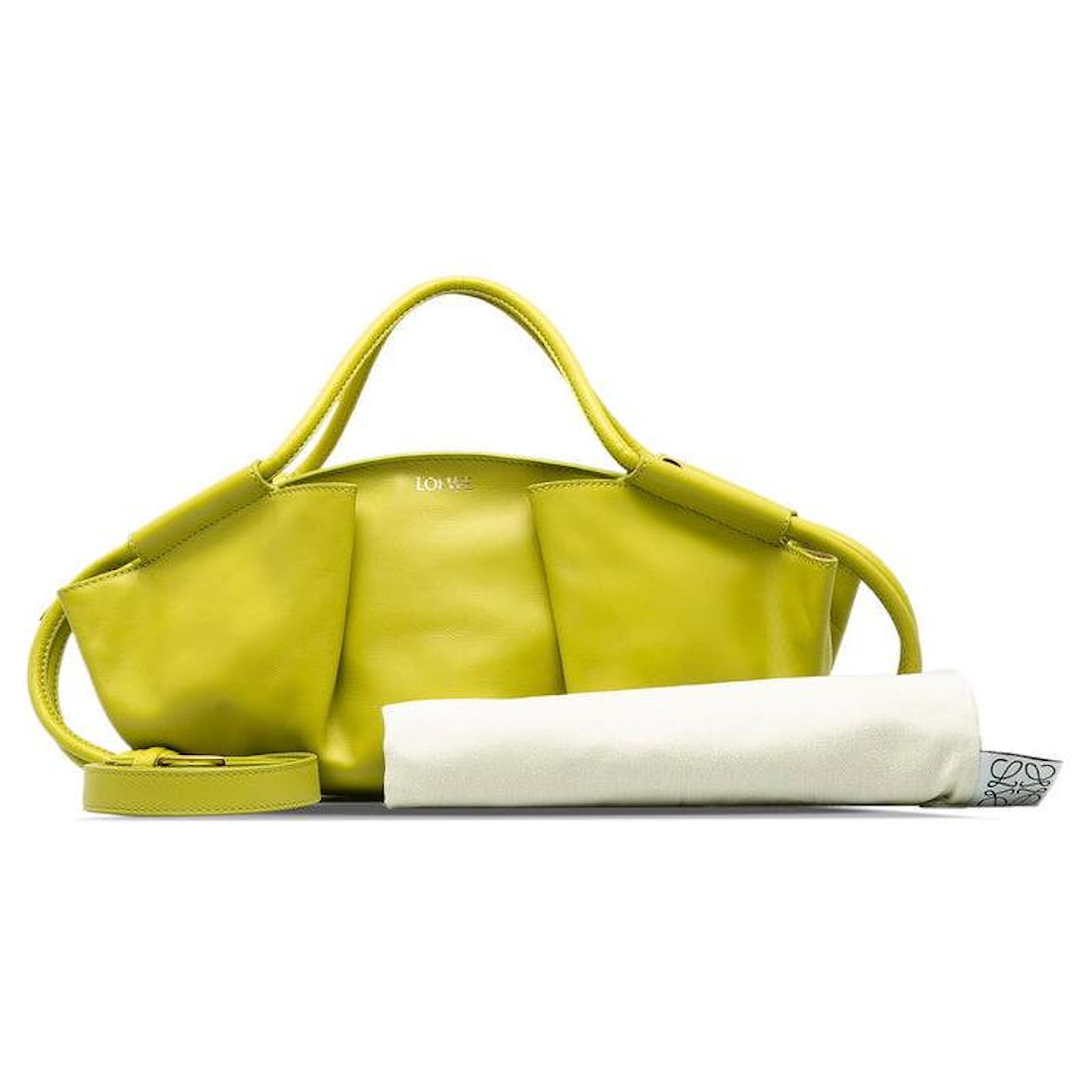 Loewe Paseo Bag Leather 2way Bag Green ref.2291401 - Joli Closet