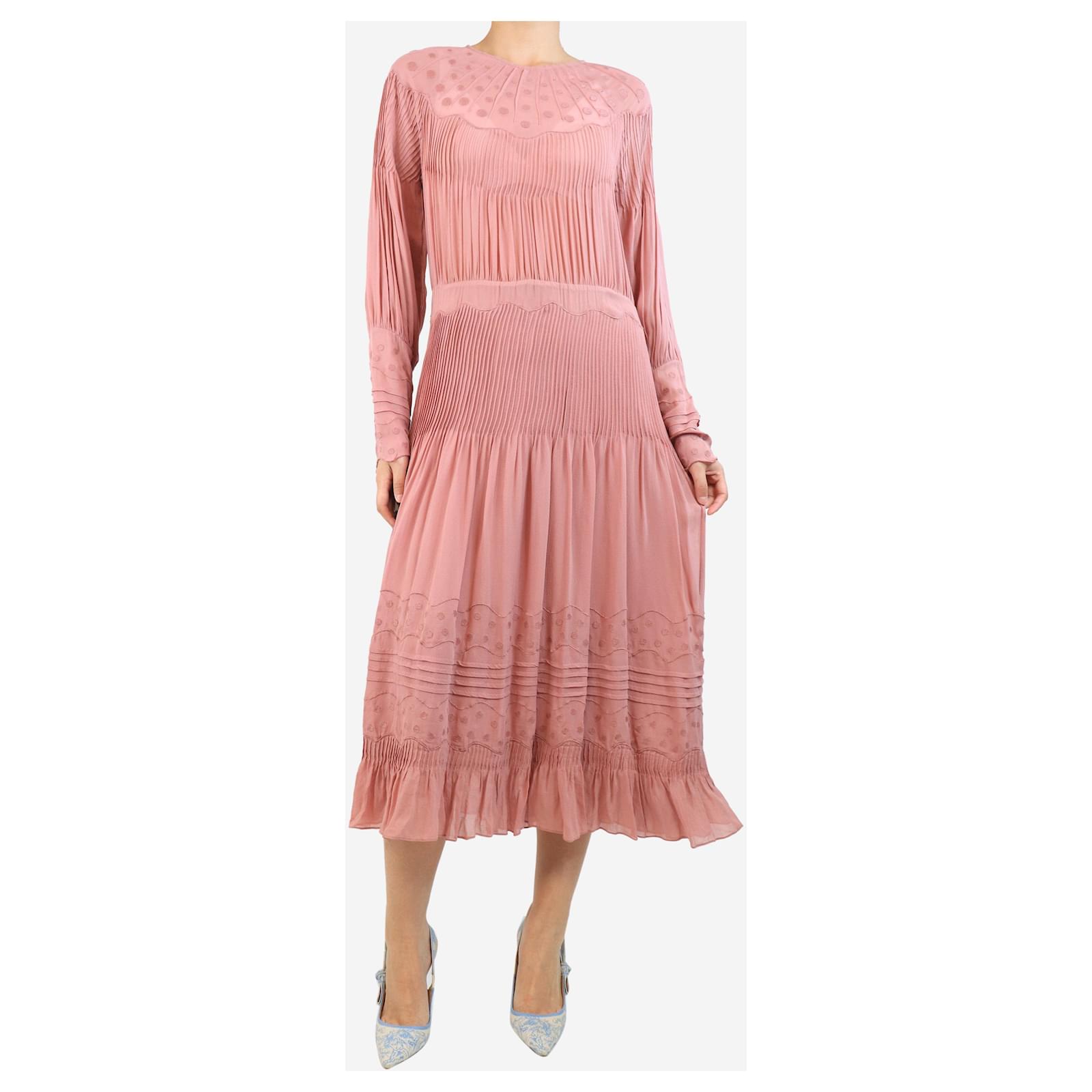 open lace back dress Freesia Gown - Amaranthus Pink Open Back Silk Dress main image 1