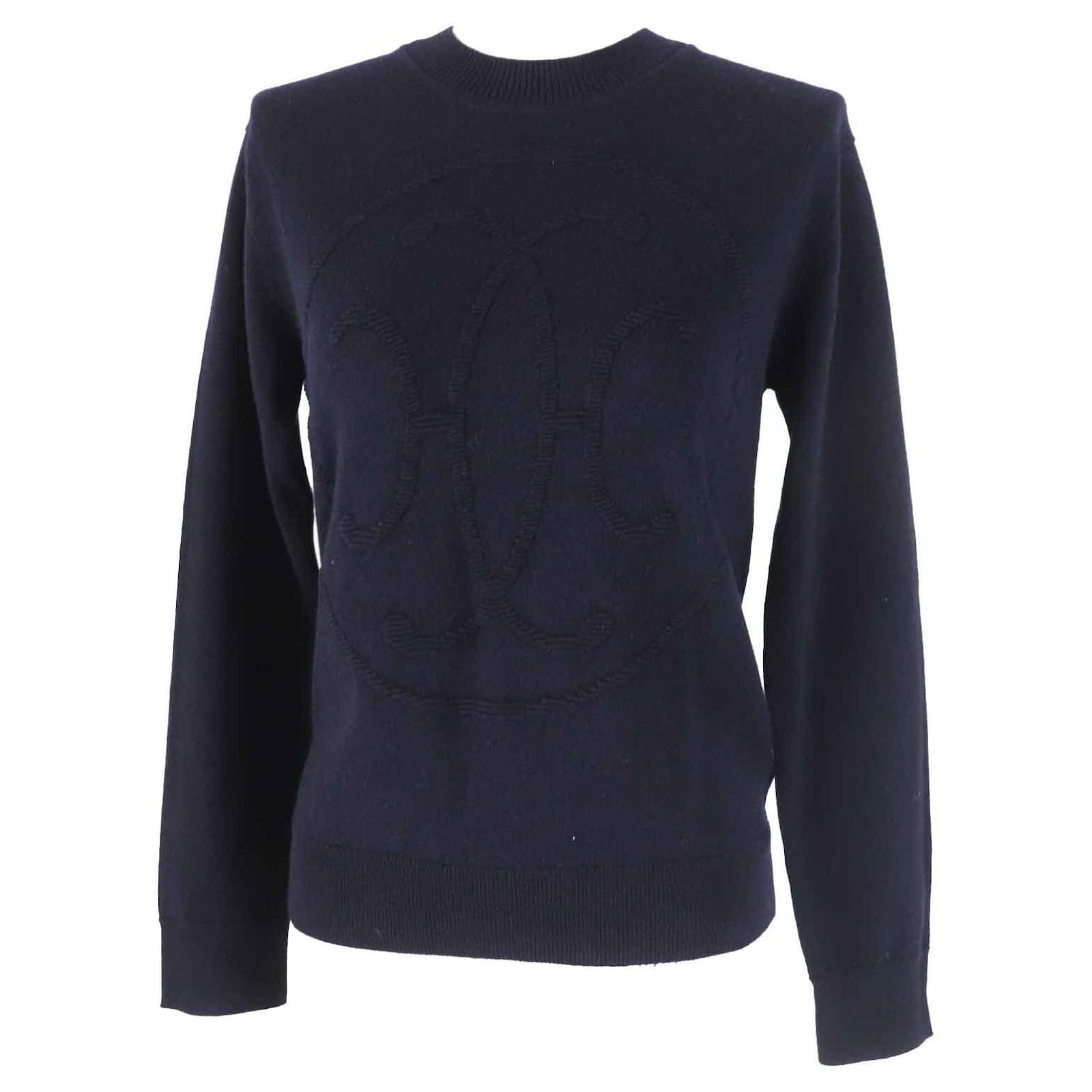 Hermès Haut en tricot H Lift en cachemire Hermes pour femmes, bleu