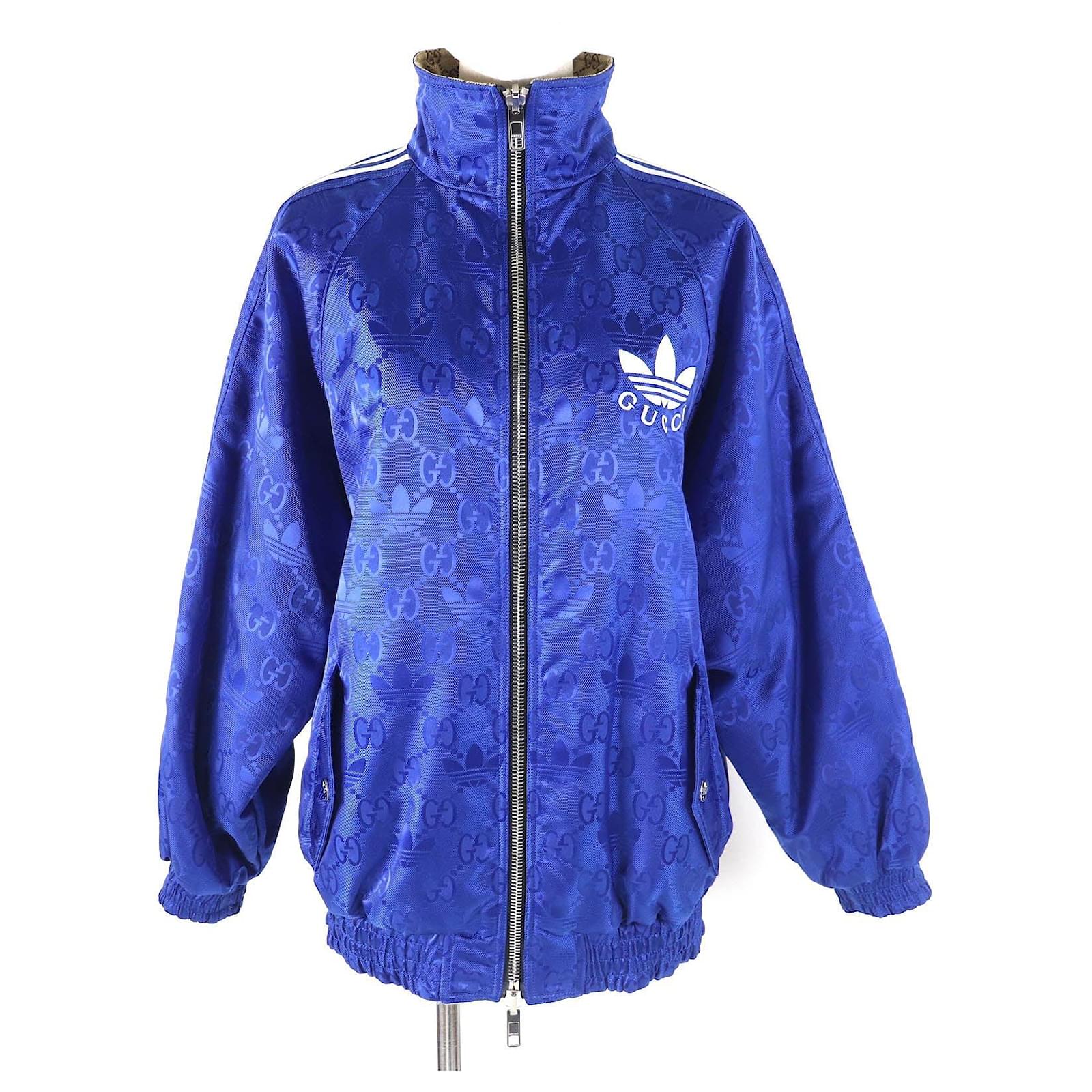 Chaqueta de chándal reversible GUCCI x adidas Beige/Azul Algodón