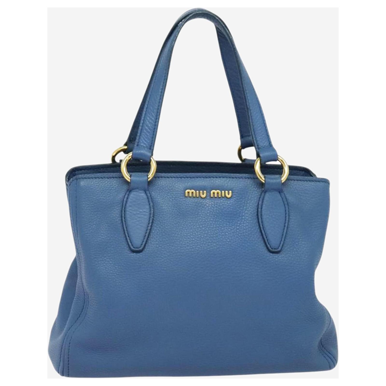 Miu Miu Blue leather 2way shoulder bag ref.2292497 - Joli Closet