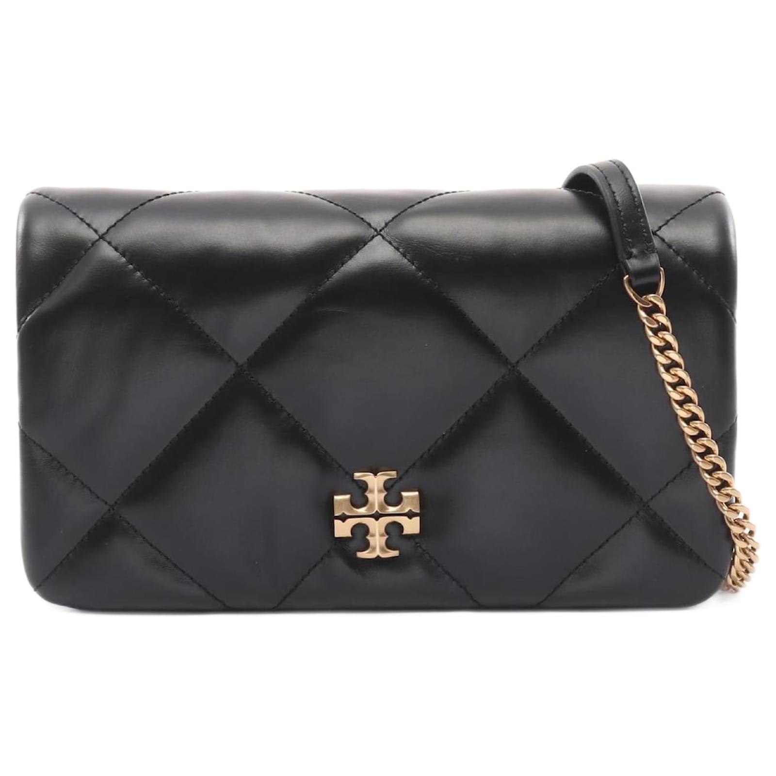 Tory Burch Kira Diamond Leather Shoulder Bag Black ref