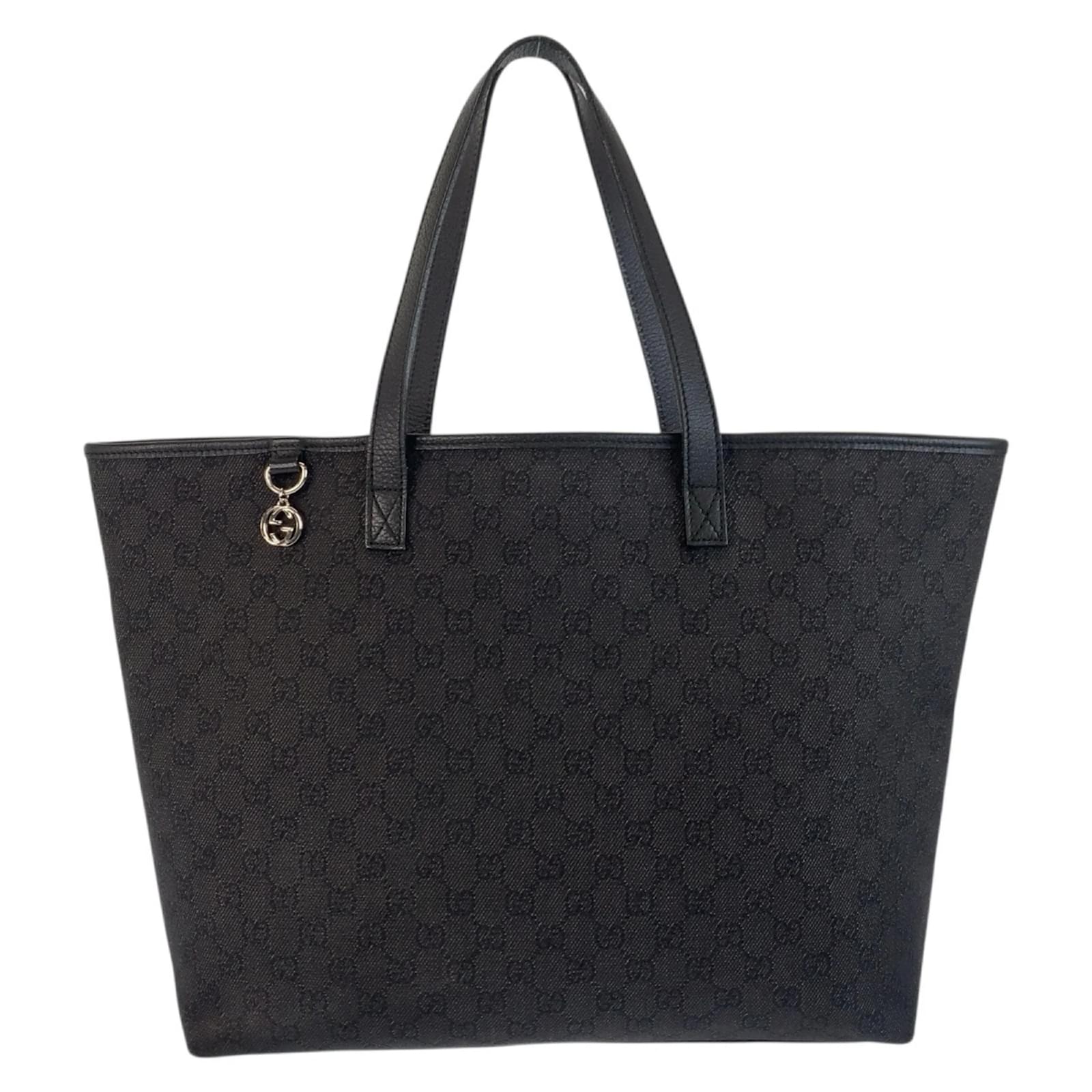 トートバッグ GUCCI TOTES BLACK Gucci Interlocking Black Tote Bag Leather Cloth ref.2293479