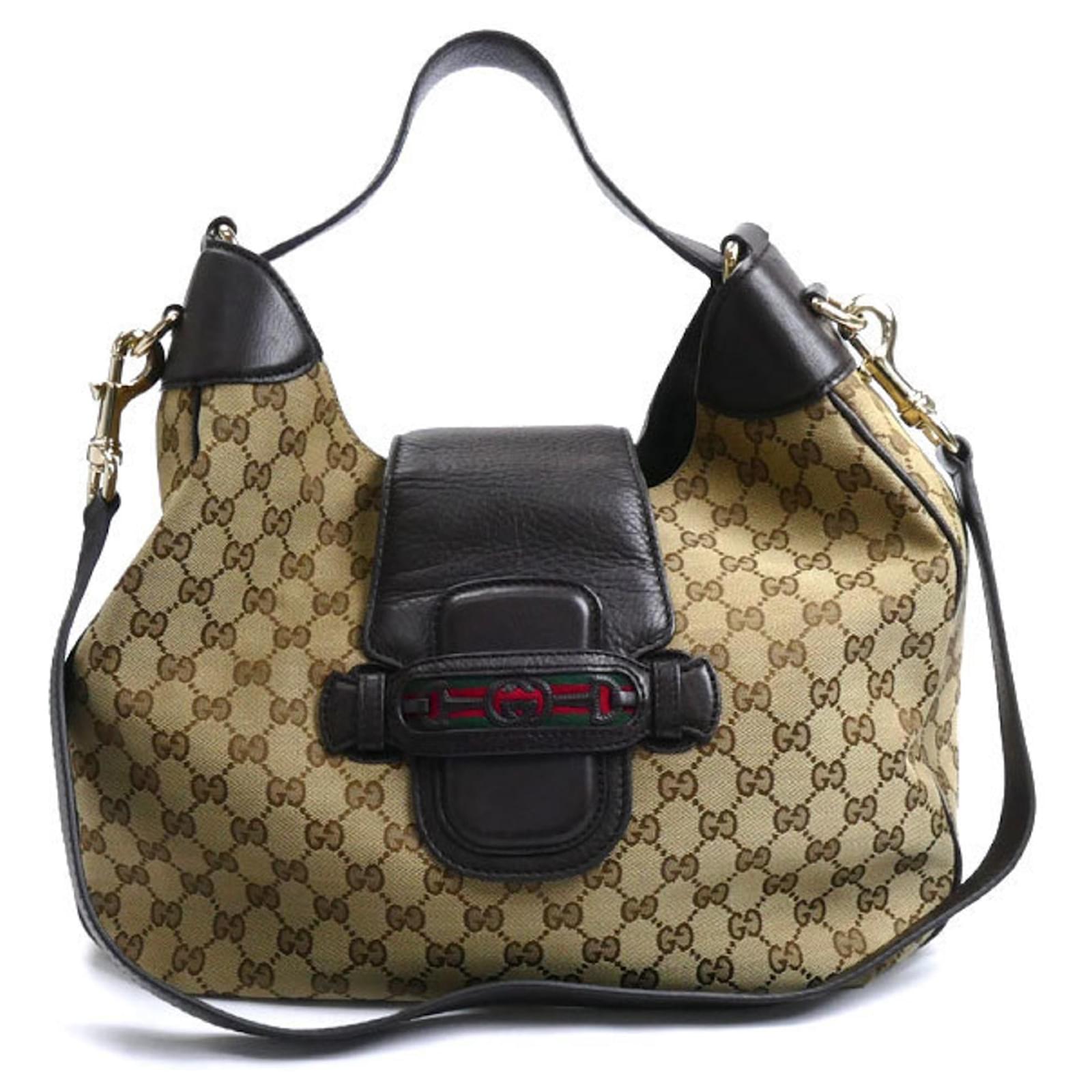 バッグ GUCCI GG CANVAS LEATHER SHOULDER BAG Gucci shoulder bag in GG canvas - Gaja Refashion