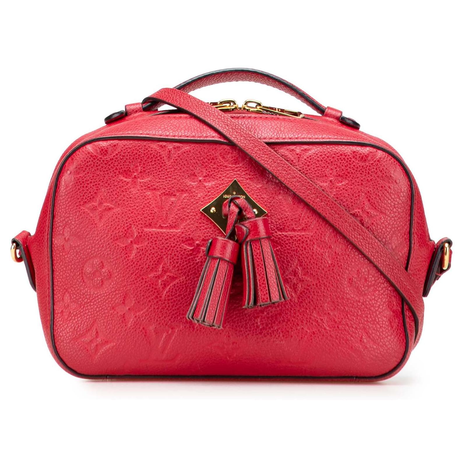 Louis Vuitton Red Monogram Empreinte Saintonge Leather Cloth
