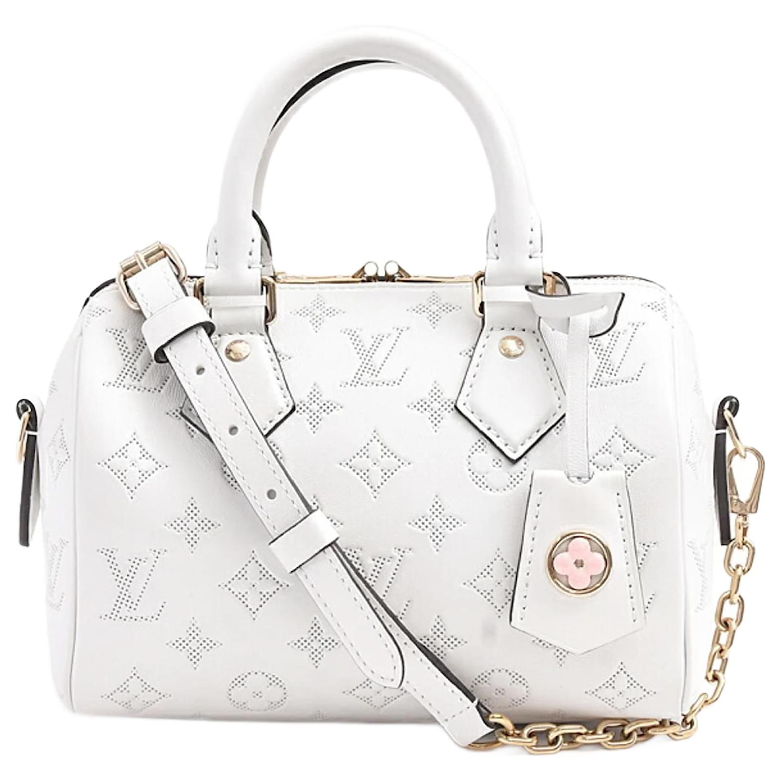 Louis Vuitton Women's Speedy Bandouliere 20 Handbag White Leather