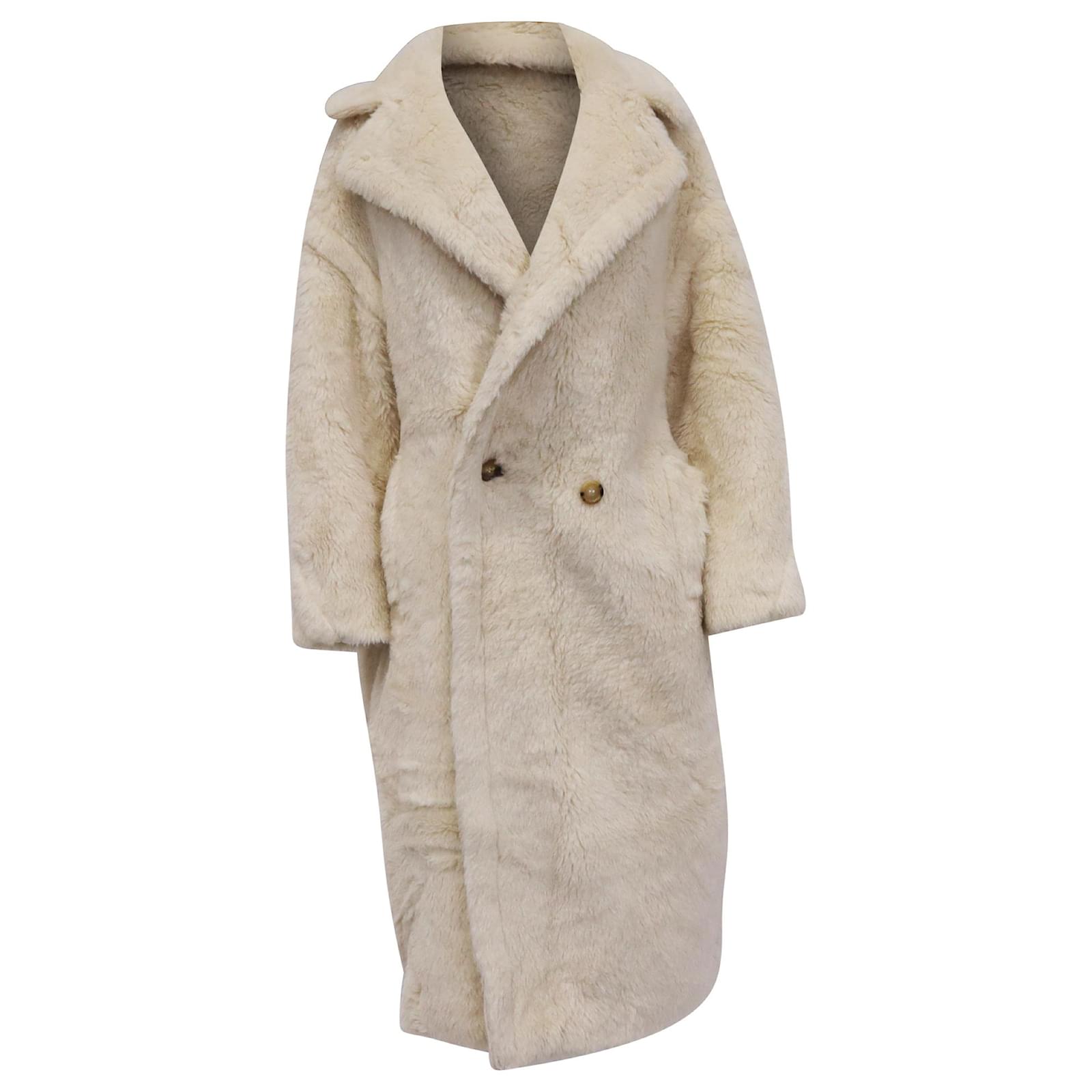 Abrigo largo Tedgirl Max Mara en alpaca blanca Blanco Crudo Lana - Main Image