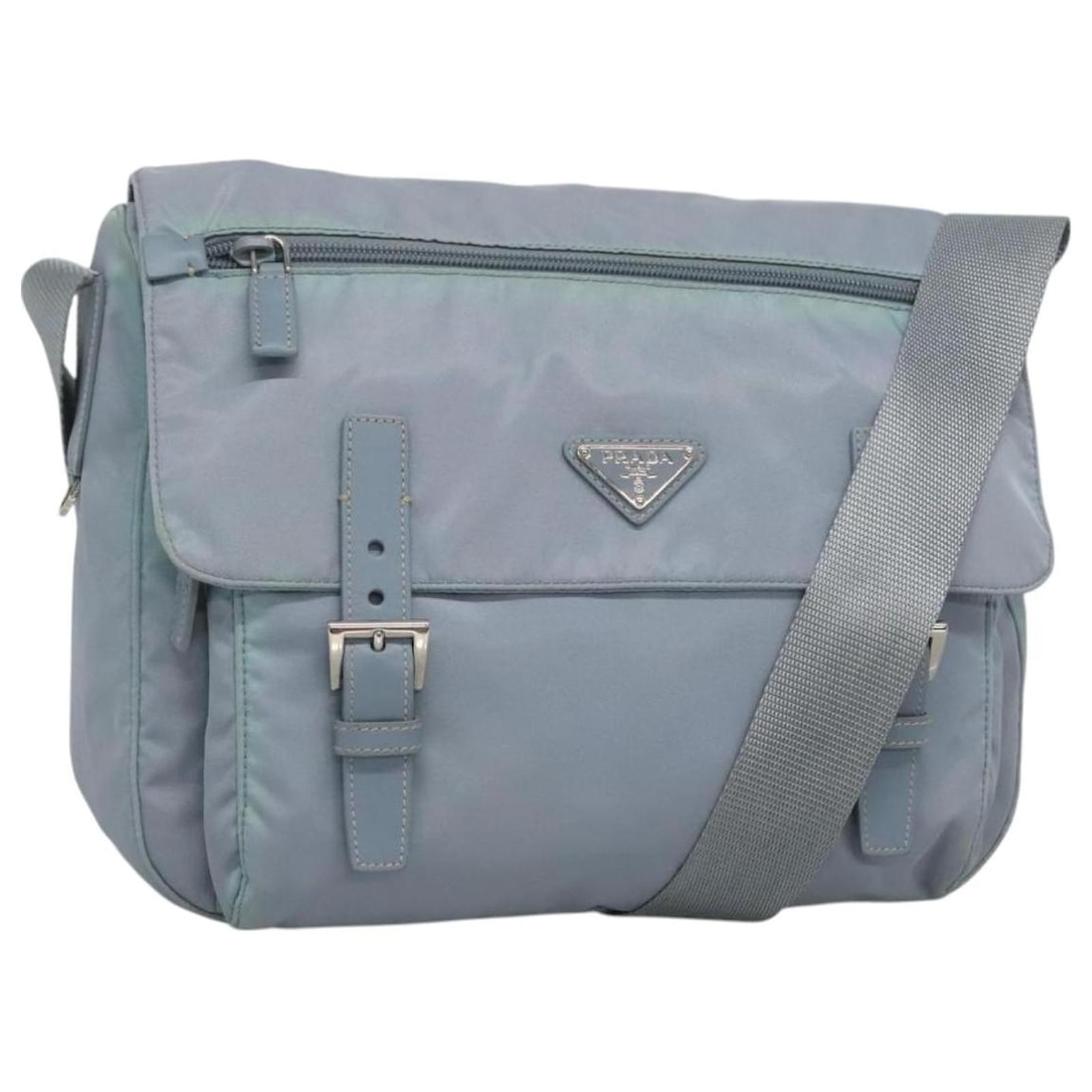 バッグ PRADA nylon shoulder bag pastel blue PRADA Shoulder Bag Nylon Light Blue Silver Auth 92105 | eBay