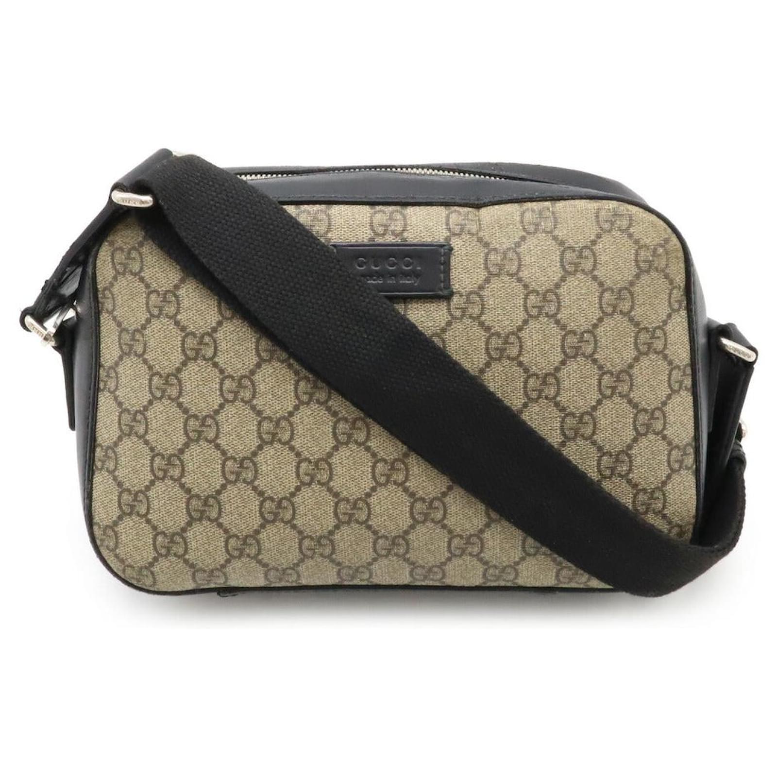 Gucci GG Supreme Shoulder Bag PVC Leather 473878 Beige