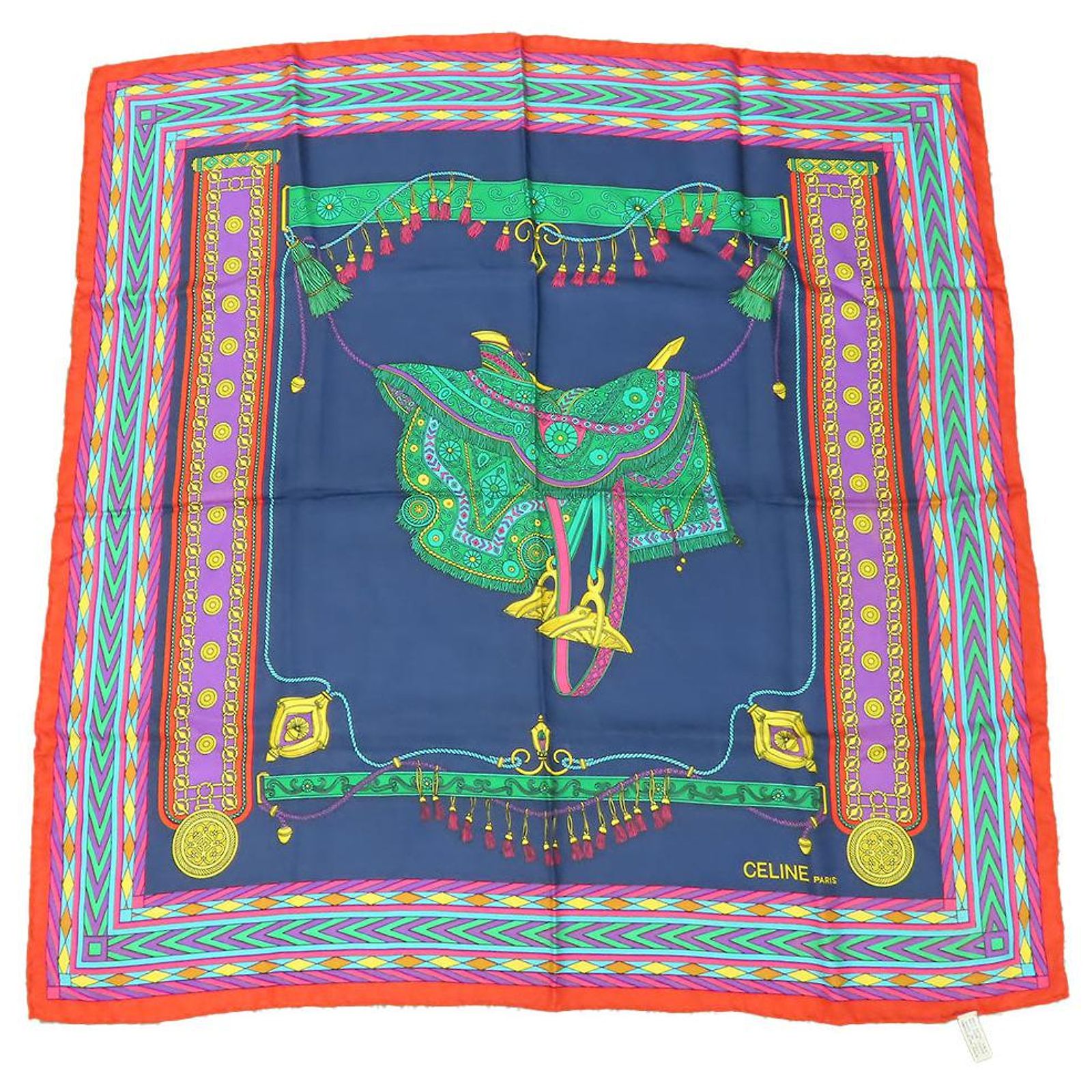 Foulard En Soie Céline - Couleur Marron - Occasion