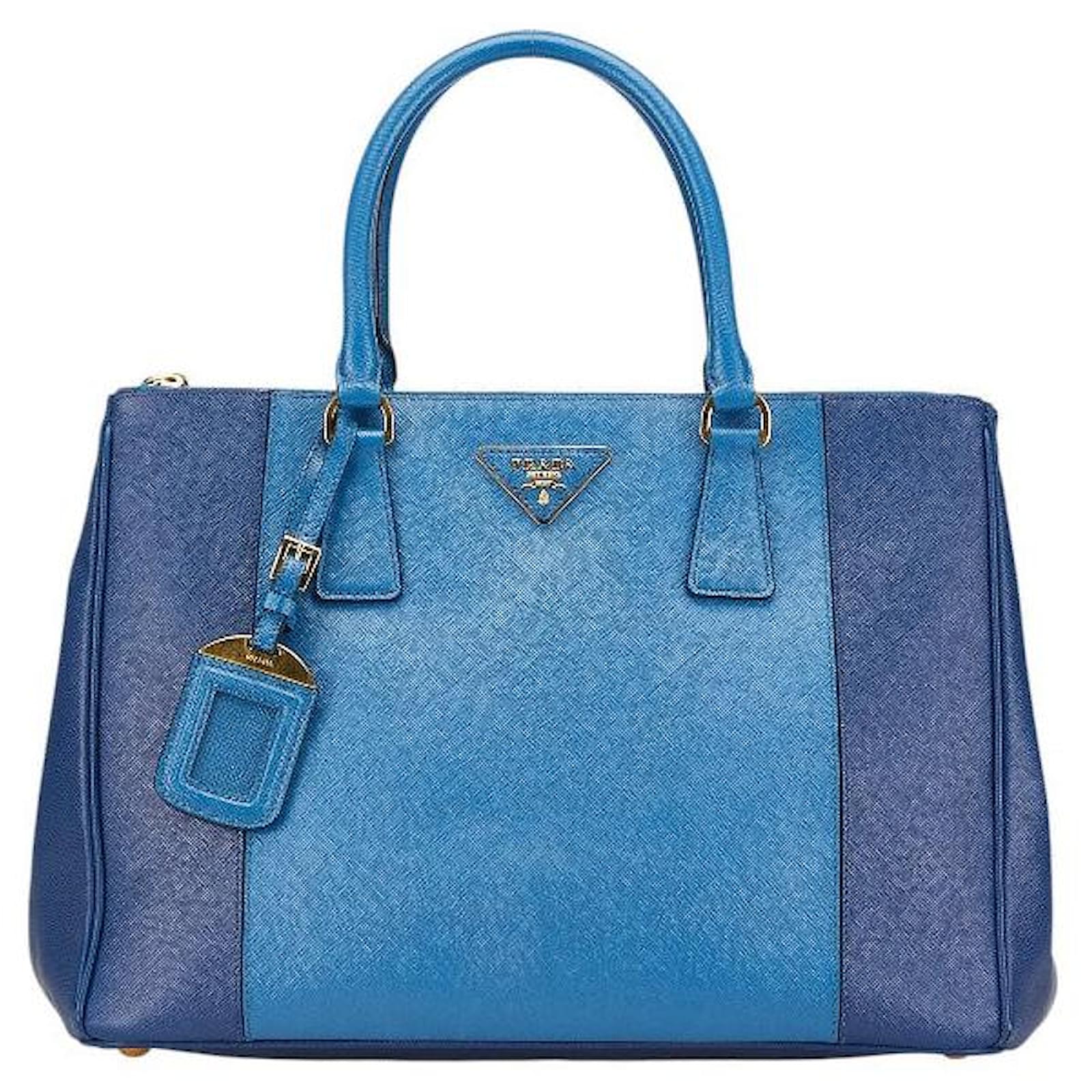 Sac à main Prada Saffiano Cuir Bleu Joli Closet - Main Image
