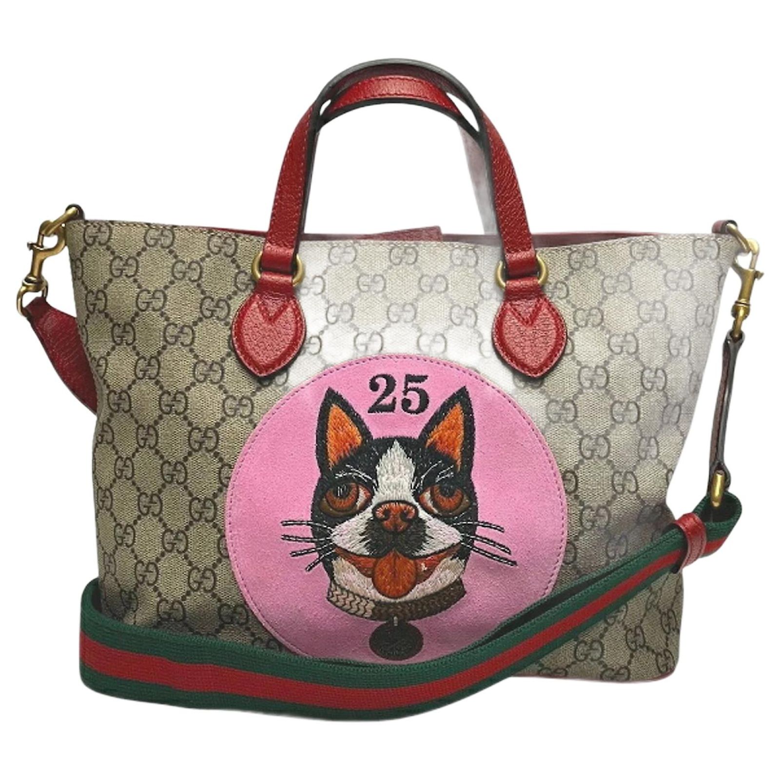 Gucci 473887 Bosco 2-Way Handbag Beige Cloth ref.JC2299612 (Sold 