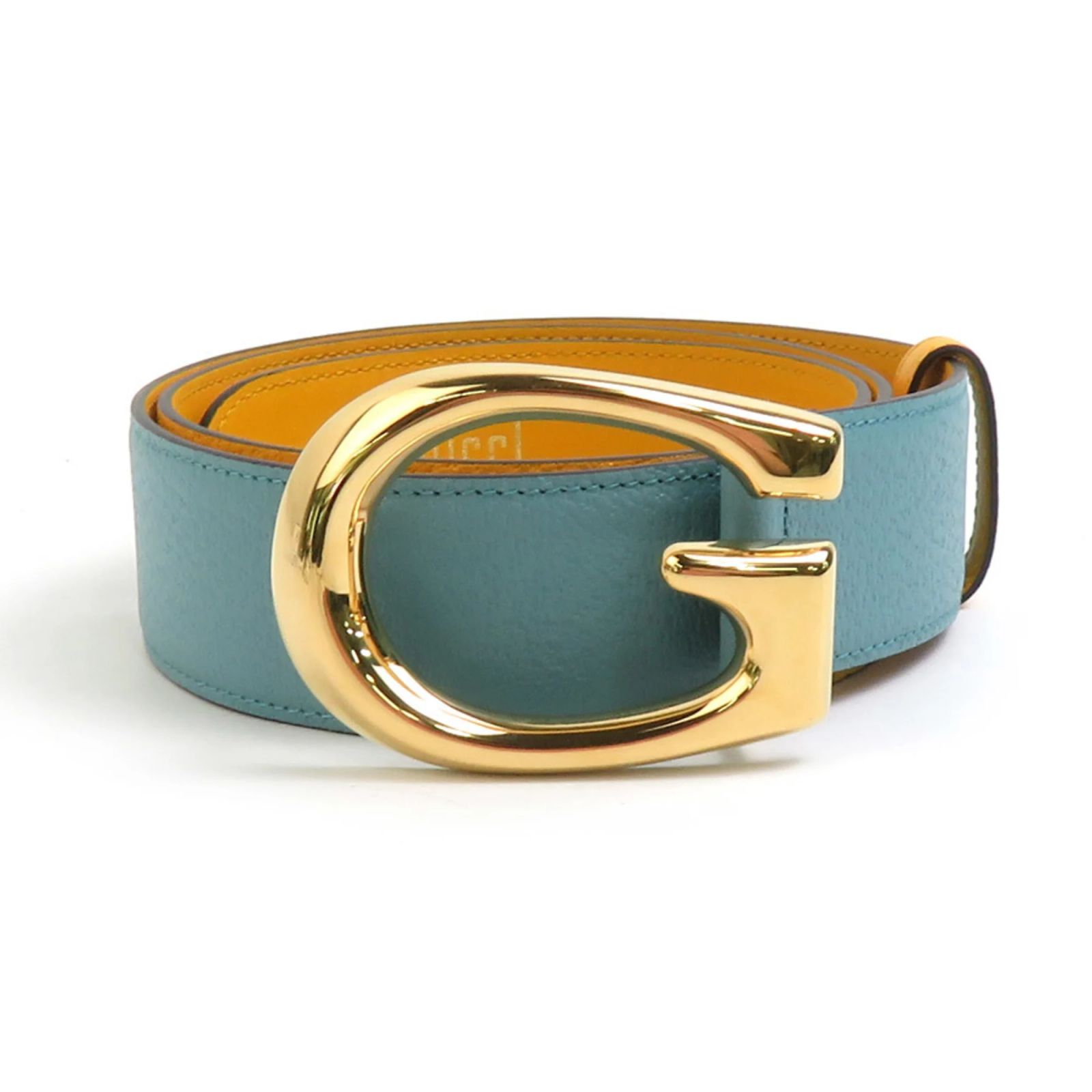 Gucci Leather Belt in Light Blue and Yellow ref.2300768 