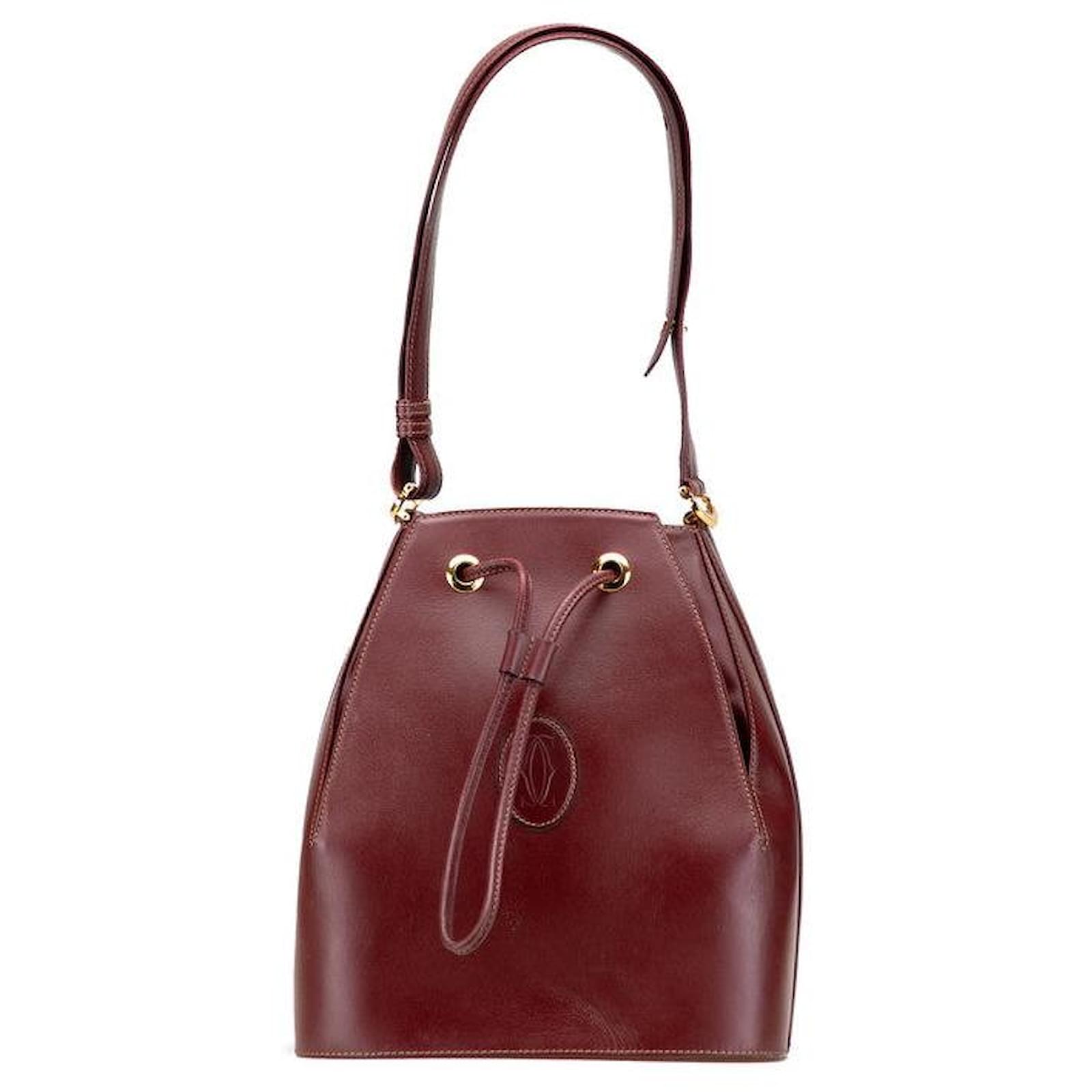 Cartier Must Line Leather Shoulder Bag Brown ref.2301938 - Joli Closet 