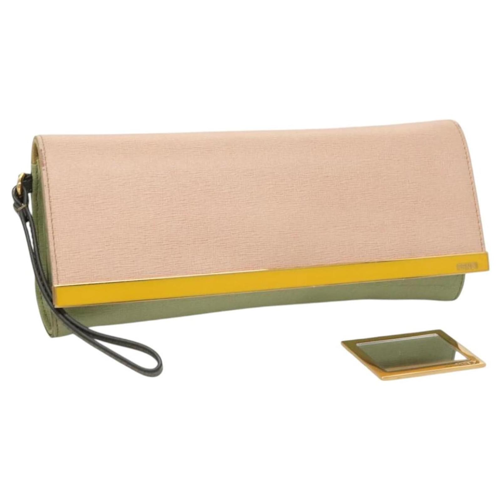 Borsa a mano FENDI in pelle rosa e oro Auth hk2779 D'oro ref