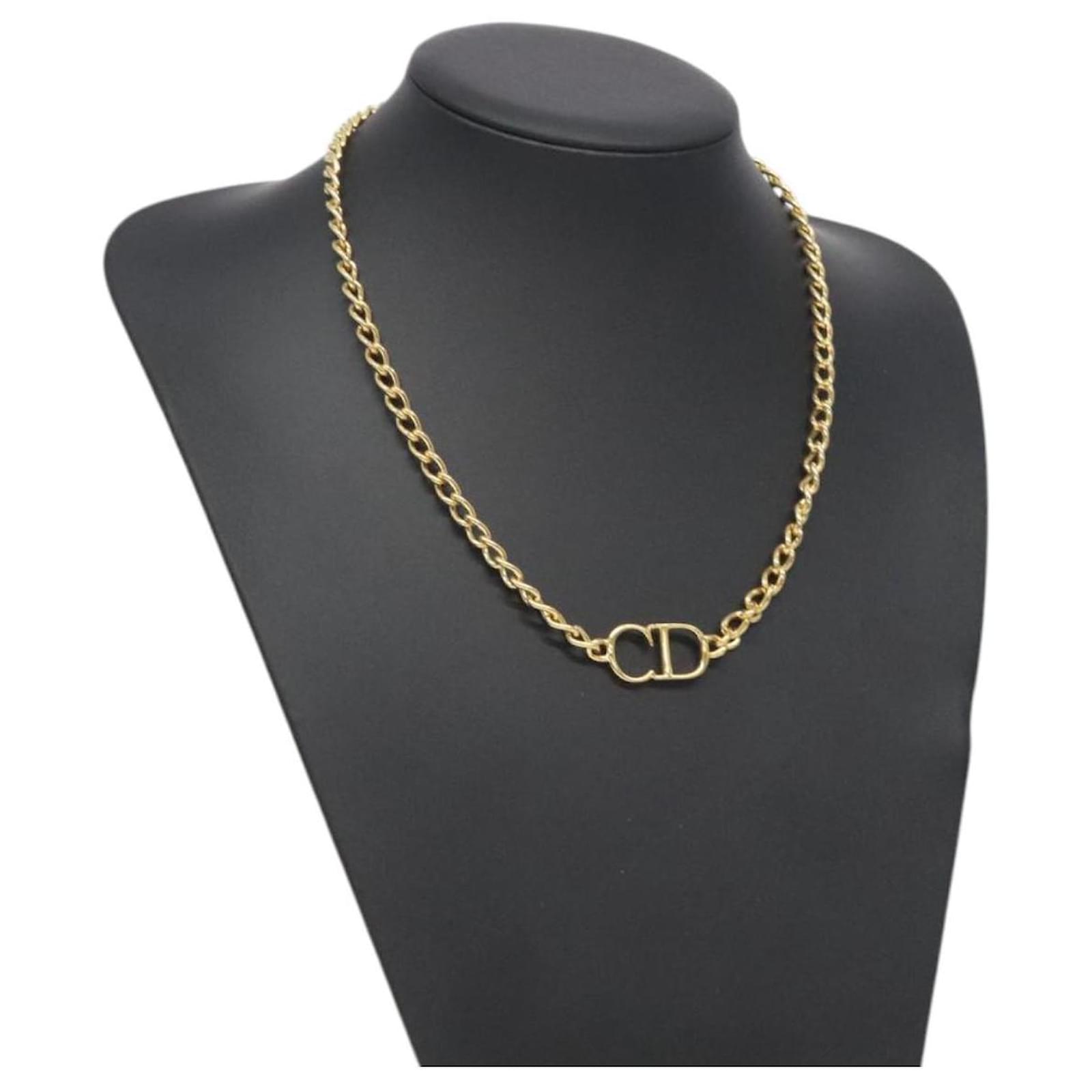 Christian Dior Necklace metal Gold Auth am8660 Golden ref.2302896