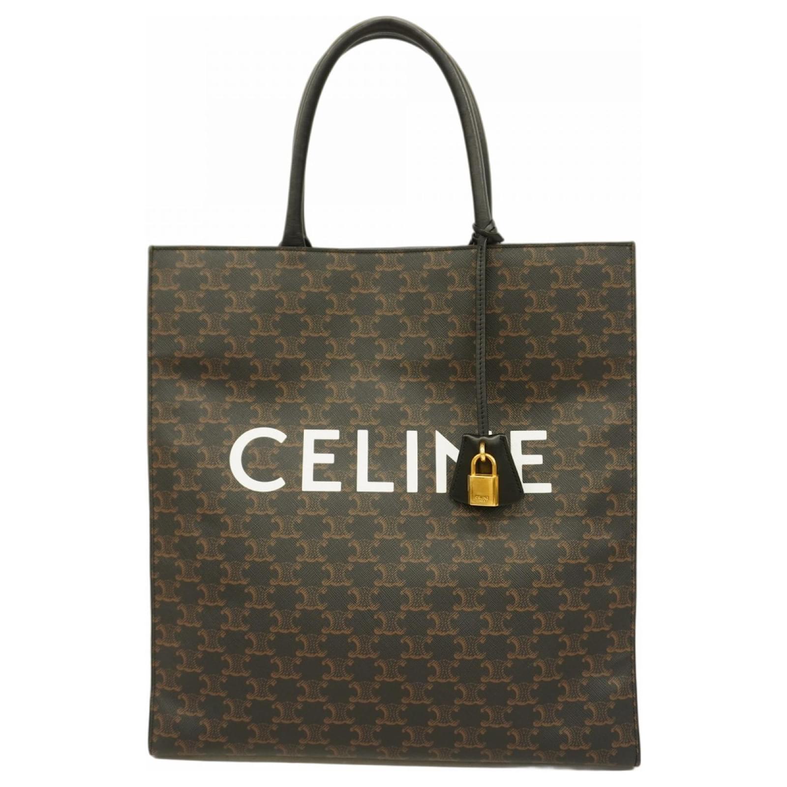 Céline Sac cabas vertical Celine en noir Plastique