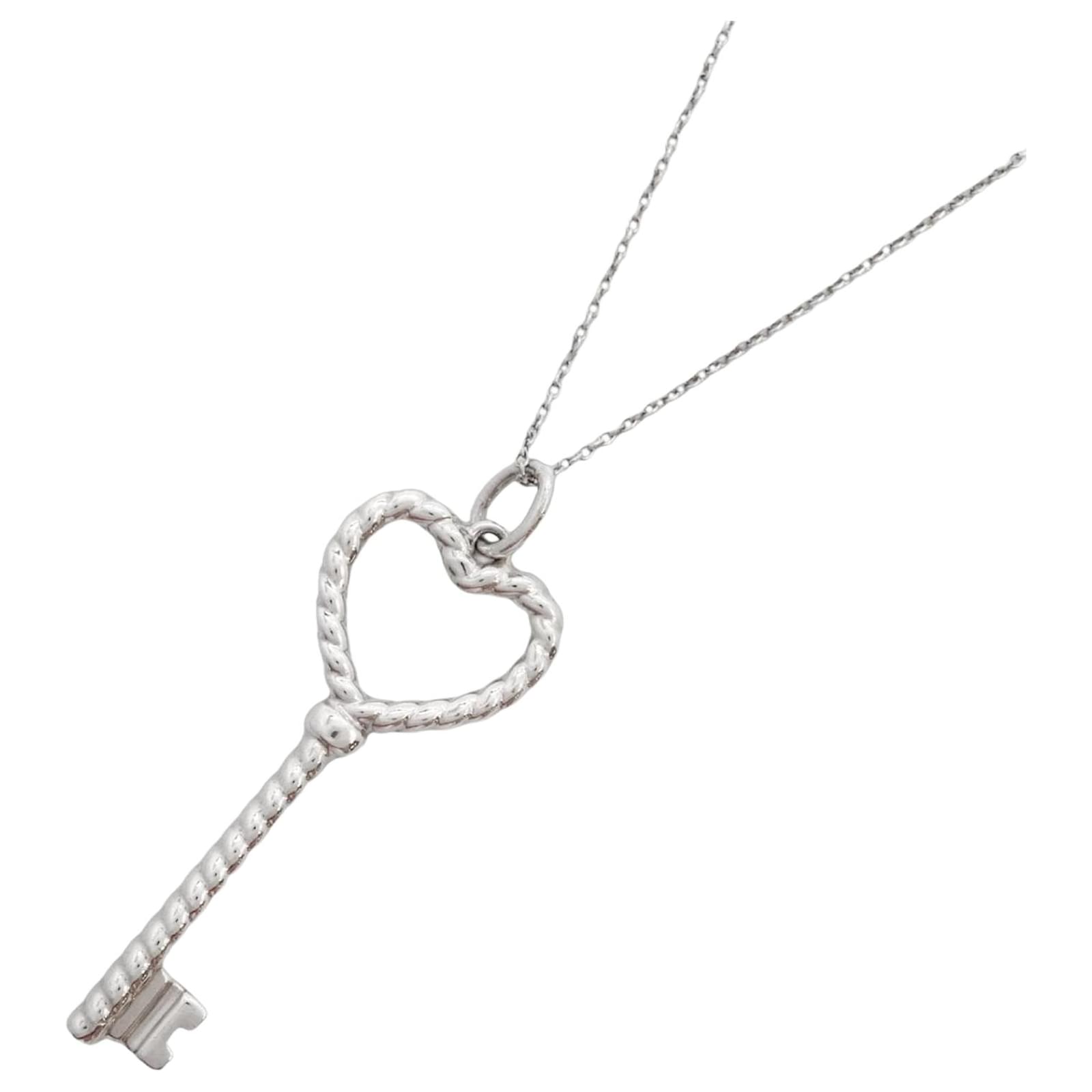 Tiffany Co Tiffany Twisted Heart Key Necklace Silver