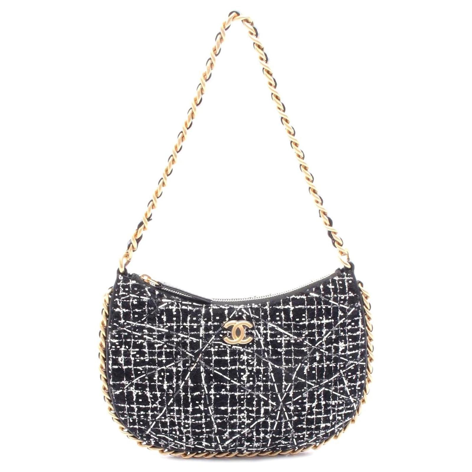 Borsa a spalla in tessuto Chanel Coco Mark Nero Joli