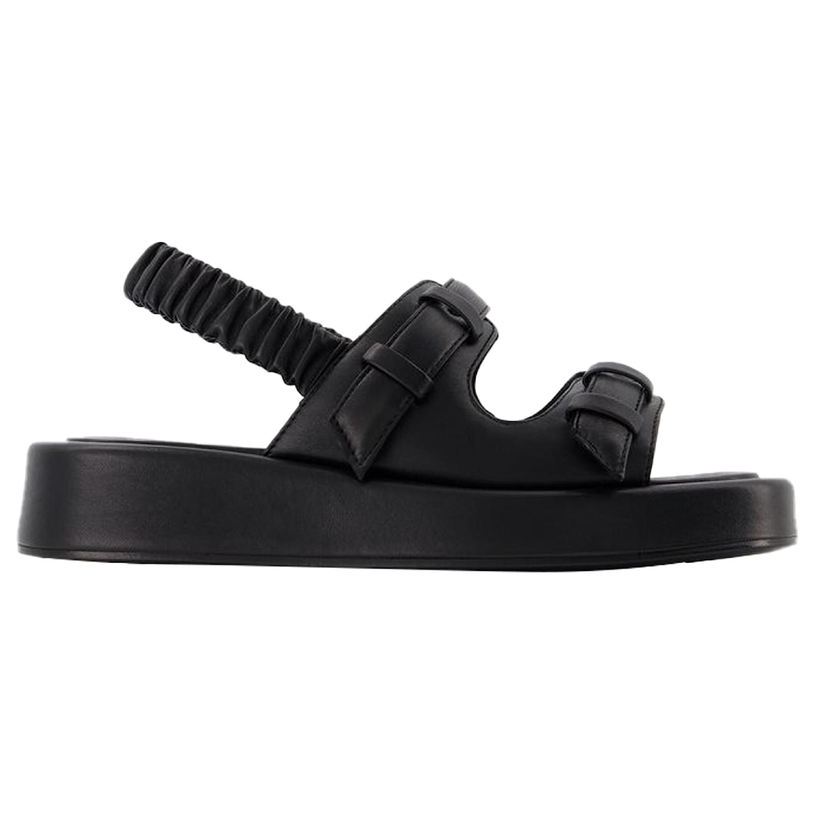 Autre Marque Loop Platform Slides - Elleme - Black - Leather Autre Marque Loop Platform Slides - Elleme - Black - Leather