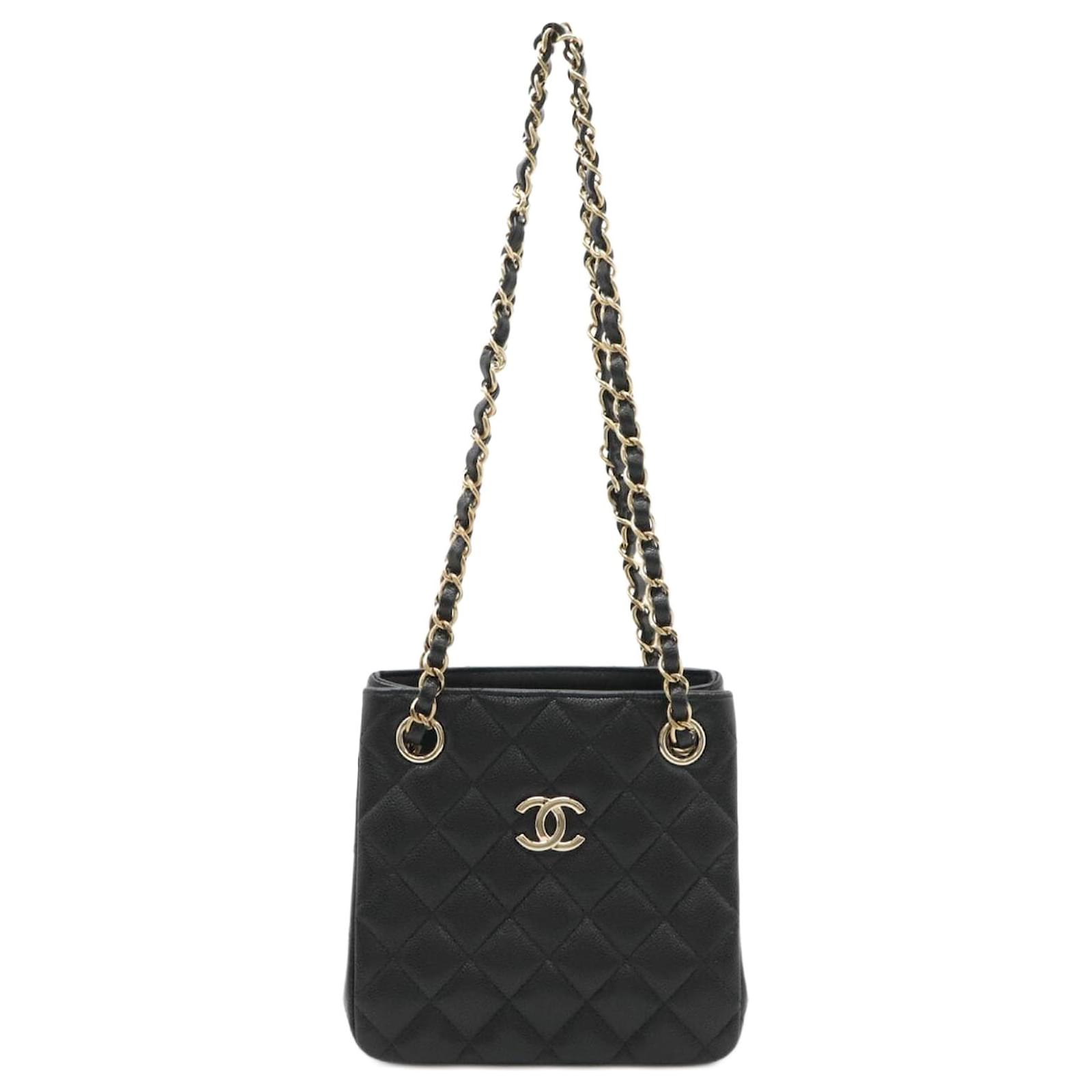Chanel Caviar Matelasse Coco Mark Shoulder Bag AS3176 Black