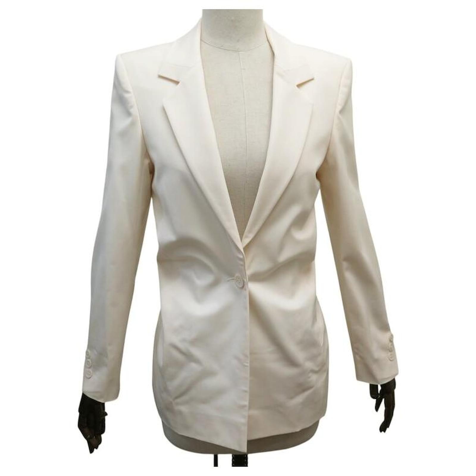 CHAQUETA DE TRAJE CHRISTIAN DIOR BAR EN ALGODÓN CREMA TAMAÑO 36 S