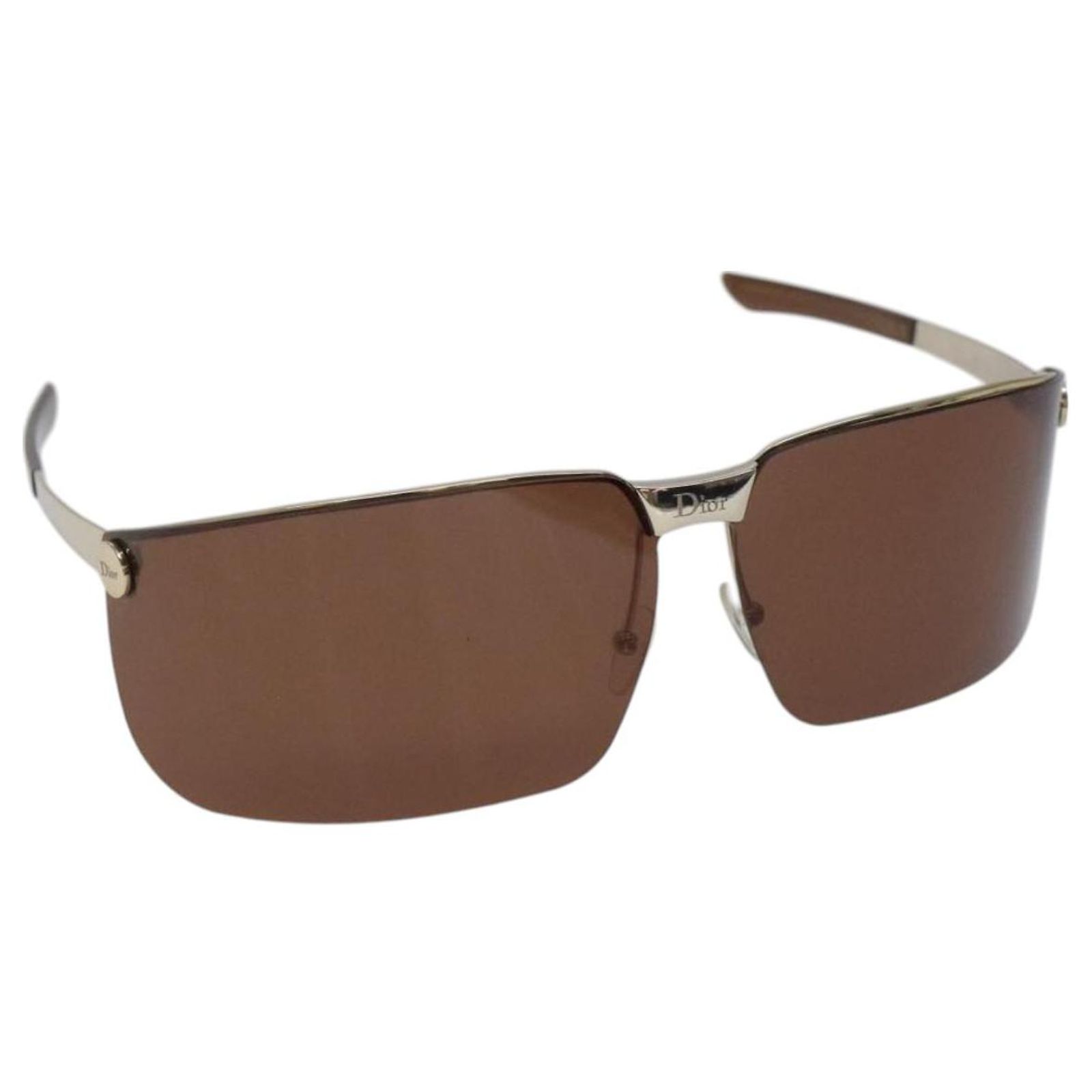 Christian Dior Sunglasses metal Brown Auth am8575 ref 