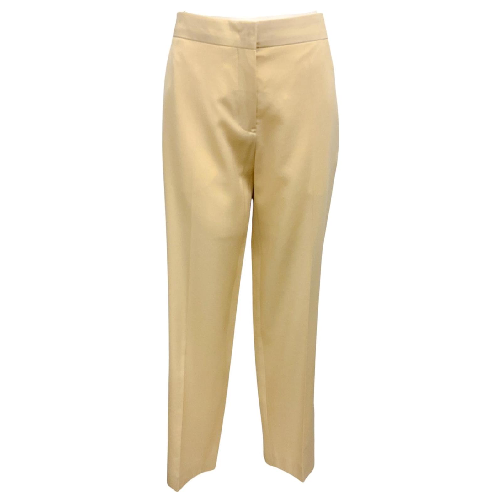 Jil Sander Beige 2023 Cropped Tailored Trousers Wool ref