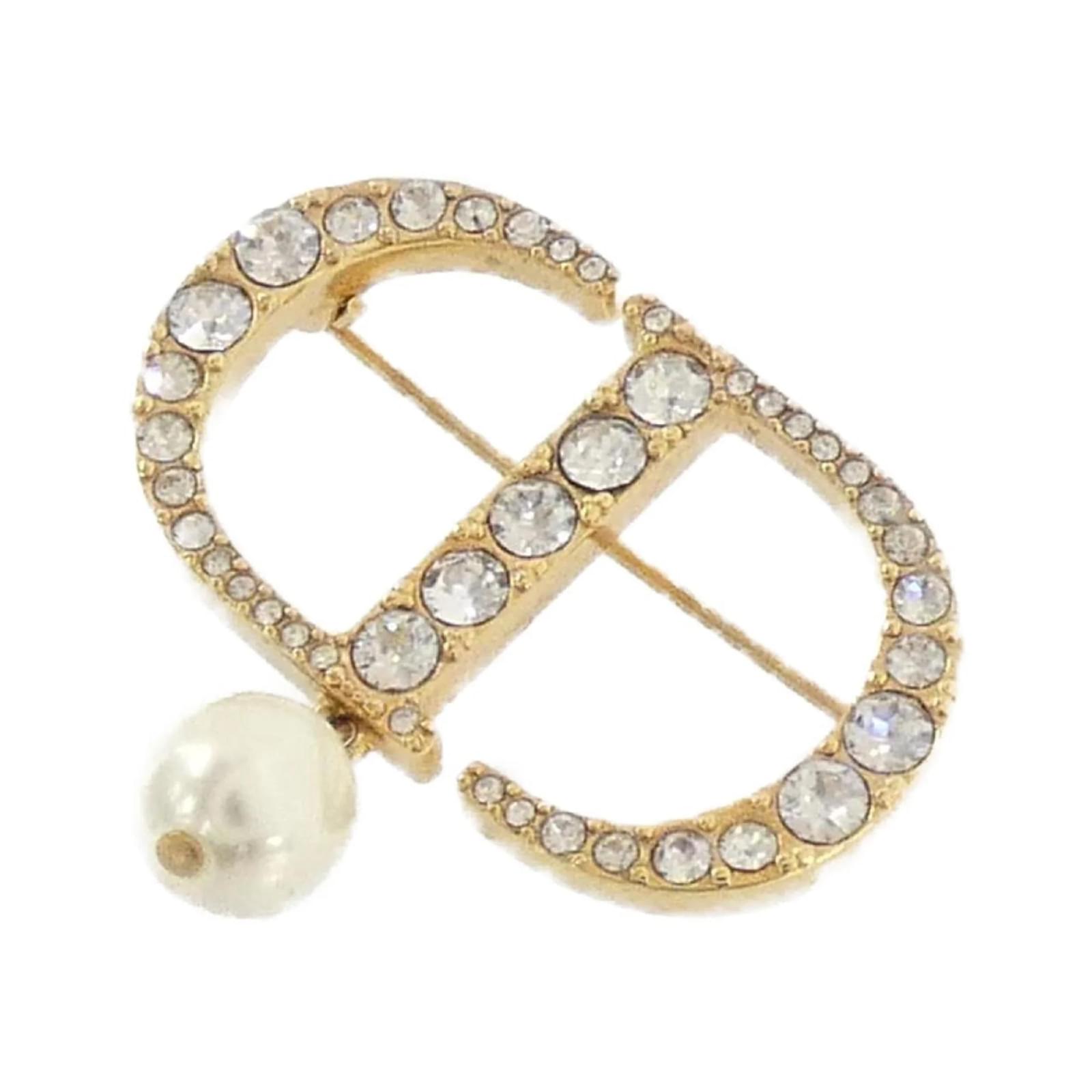 Christian Dior Petit CD V0716PTCCY Brooch White Golden ref.2313143