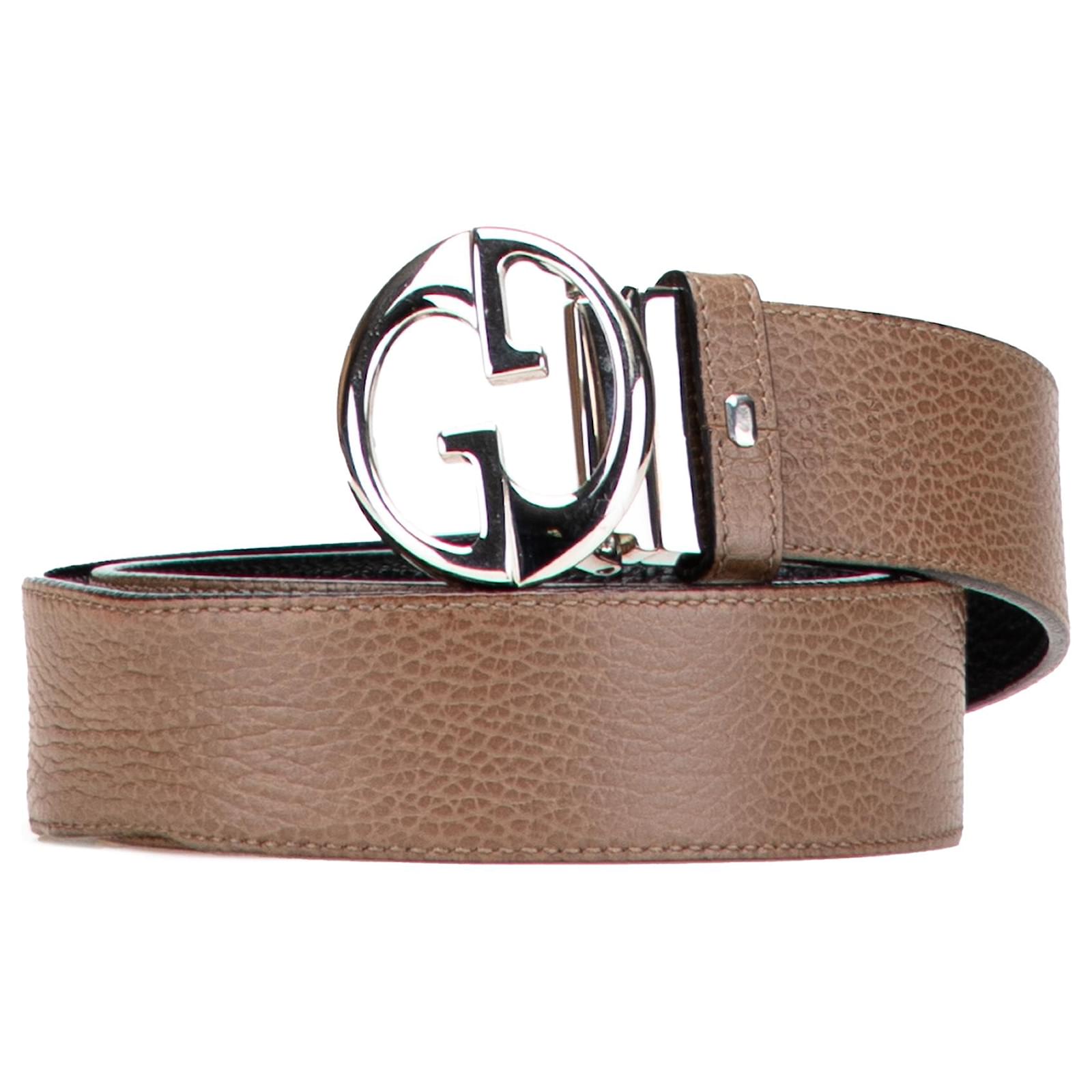 Gucci Brown Leather 1973 Reversible Belt Dark brown Pony-style
