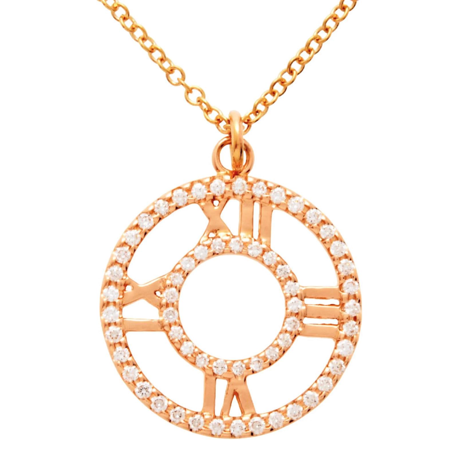 Tiffany Atlas Circle Necklace Pink gold Joli