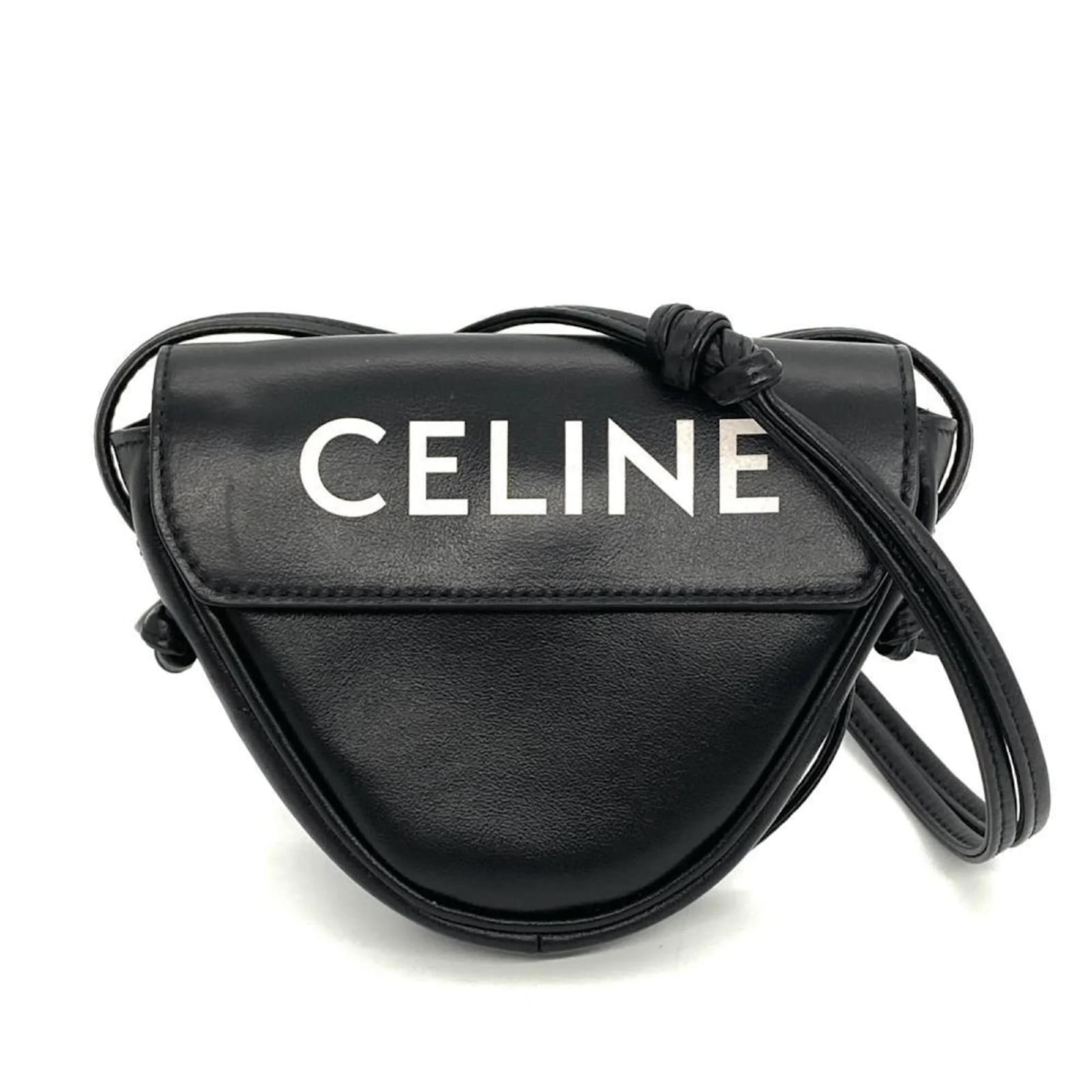 Céline Celine Triangle Shoulder Bag in Black Leather ref.2318570