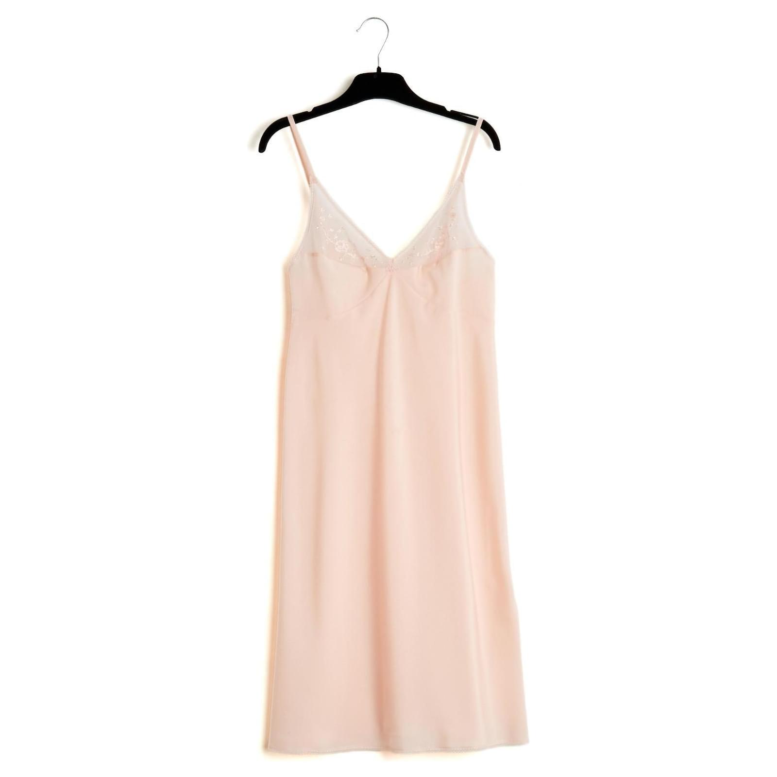 Christian Dior Lingerie 1985 Robe Combinaison FR38 Pink Satin Slip Christian Dior Lingerie 1985 Robe Combinaison FR38 Pink Satin Slip