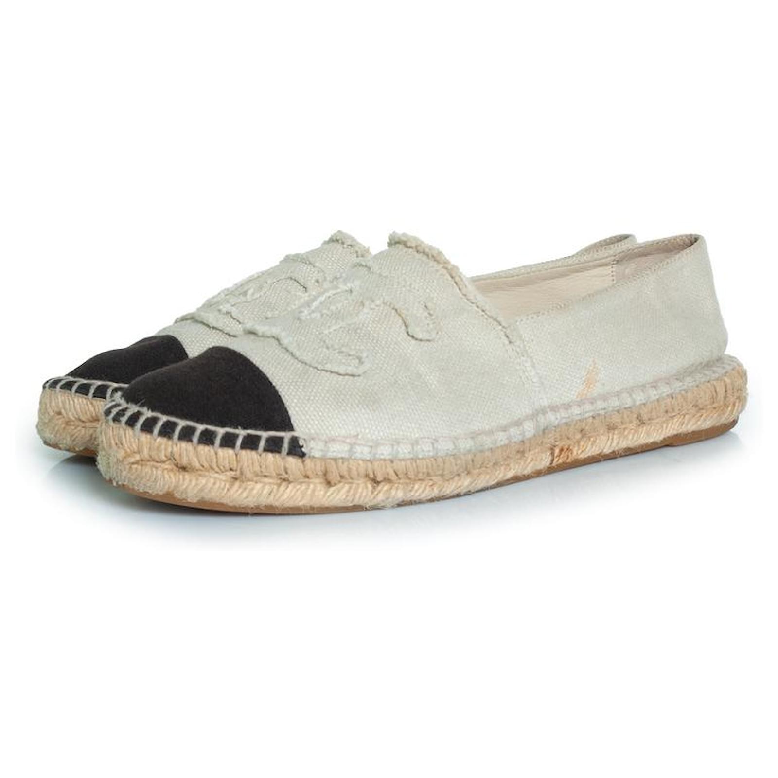Chanel Size Espadrilles Chanel, Canvas Espadrilles In Beige Joli