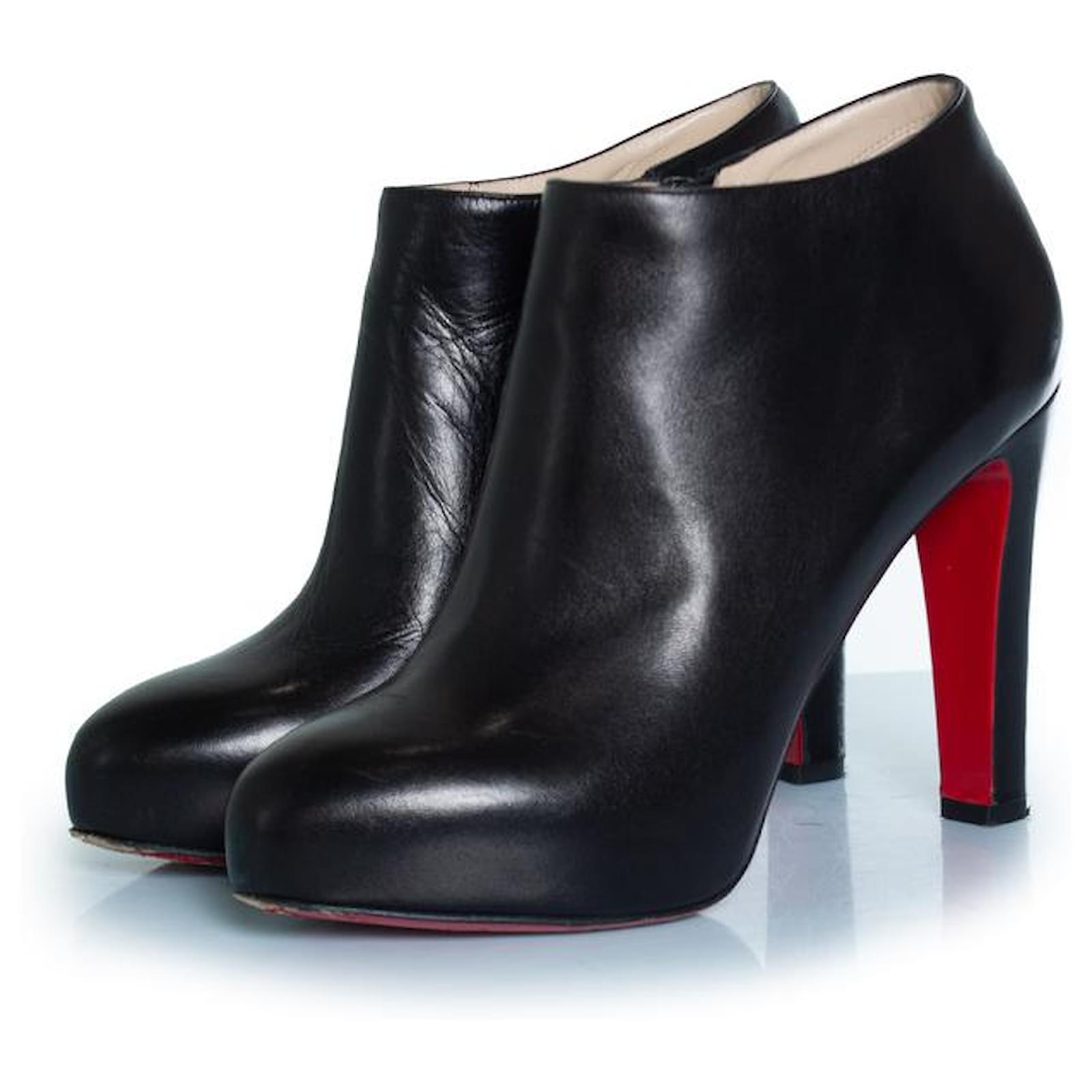 Black Suede Louboutin Belle Booties Christian Louboutin, Black