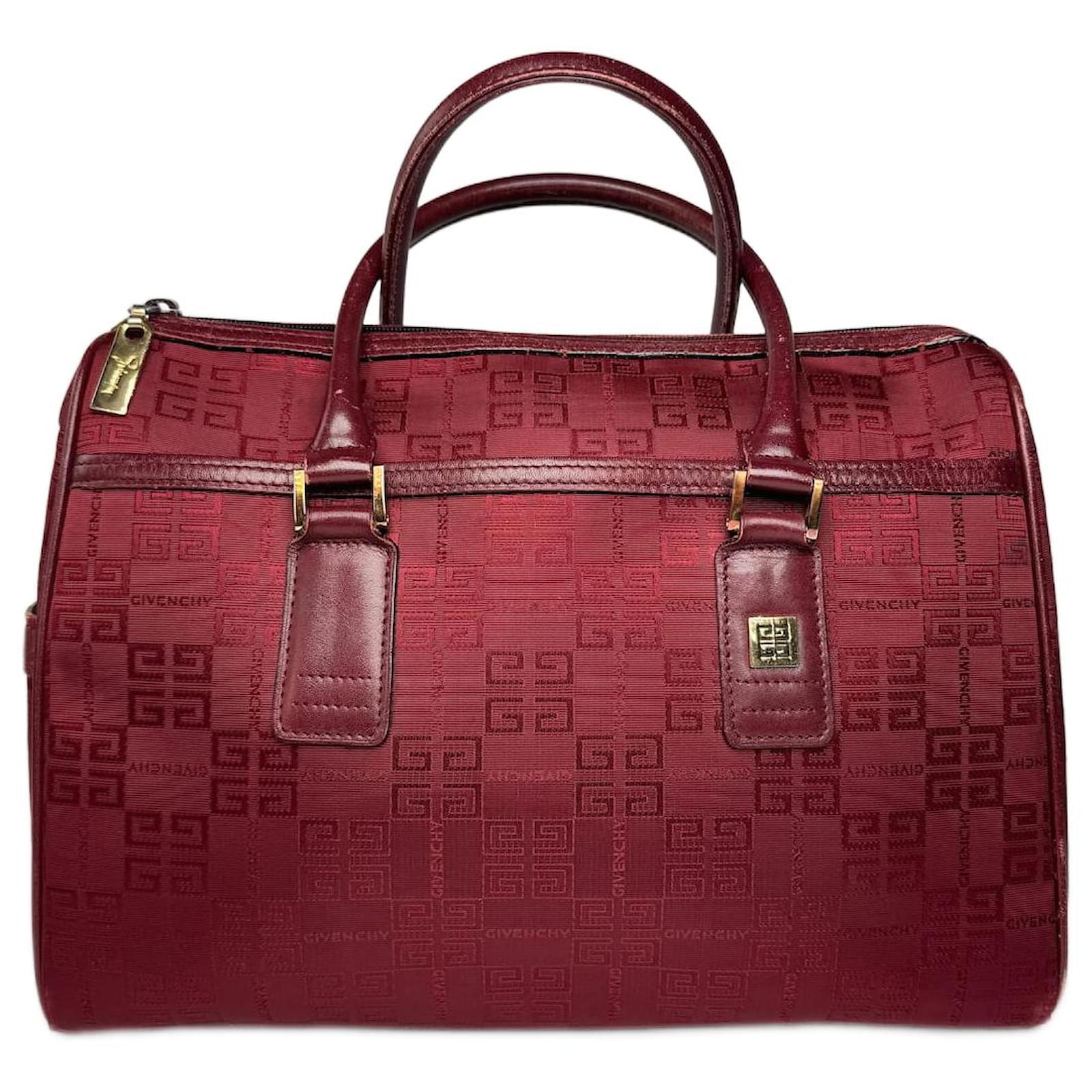 バッグ GIVENCHY SUEDE LEATHER MINI BOSTON BAG Vintage Givenchy Mini Boston bag burgundy Dark red Leather