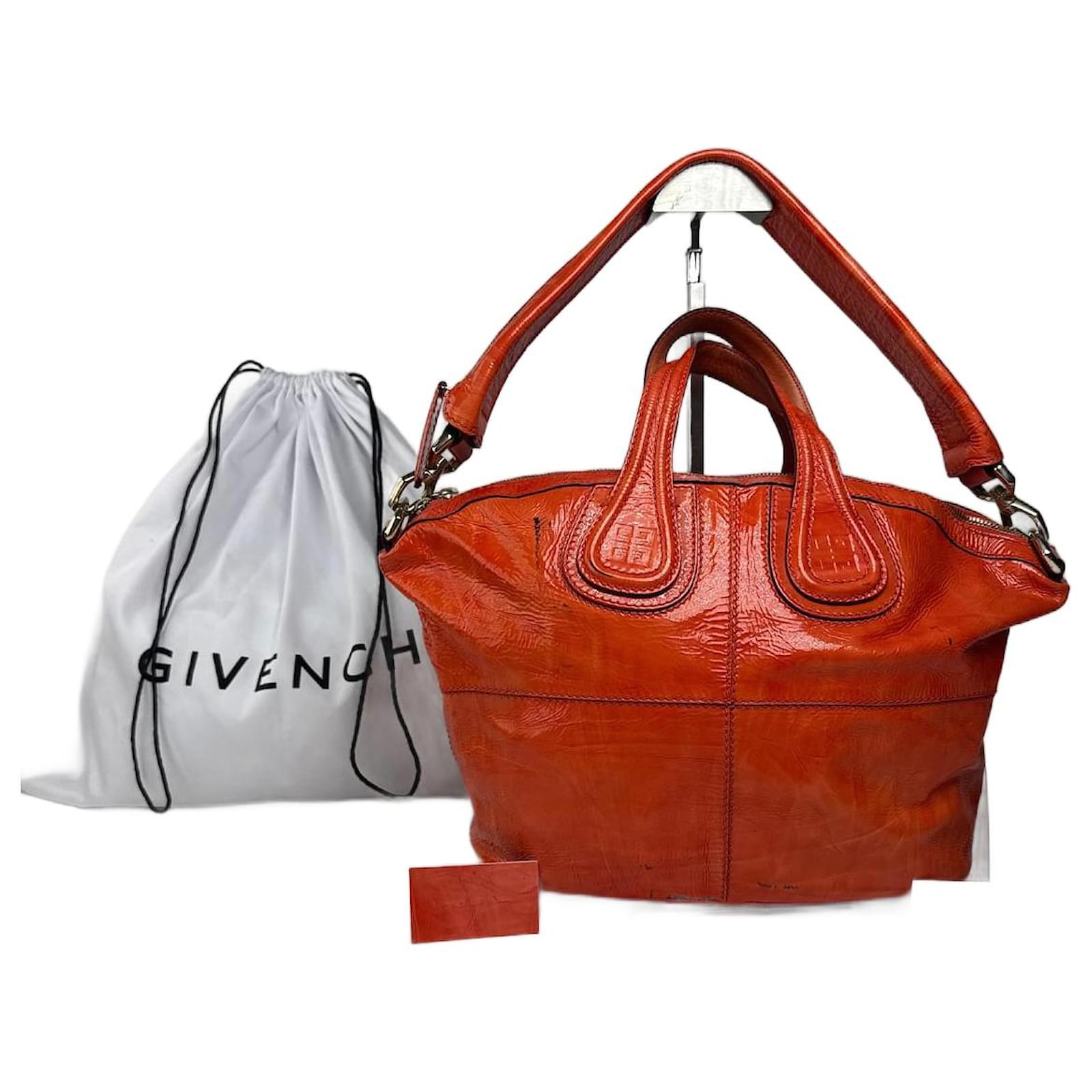Vintage Givenchy Nightingale way patent leather bag Orange ref