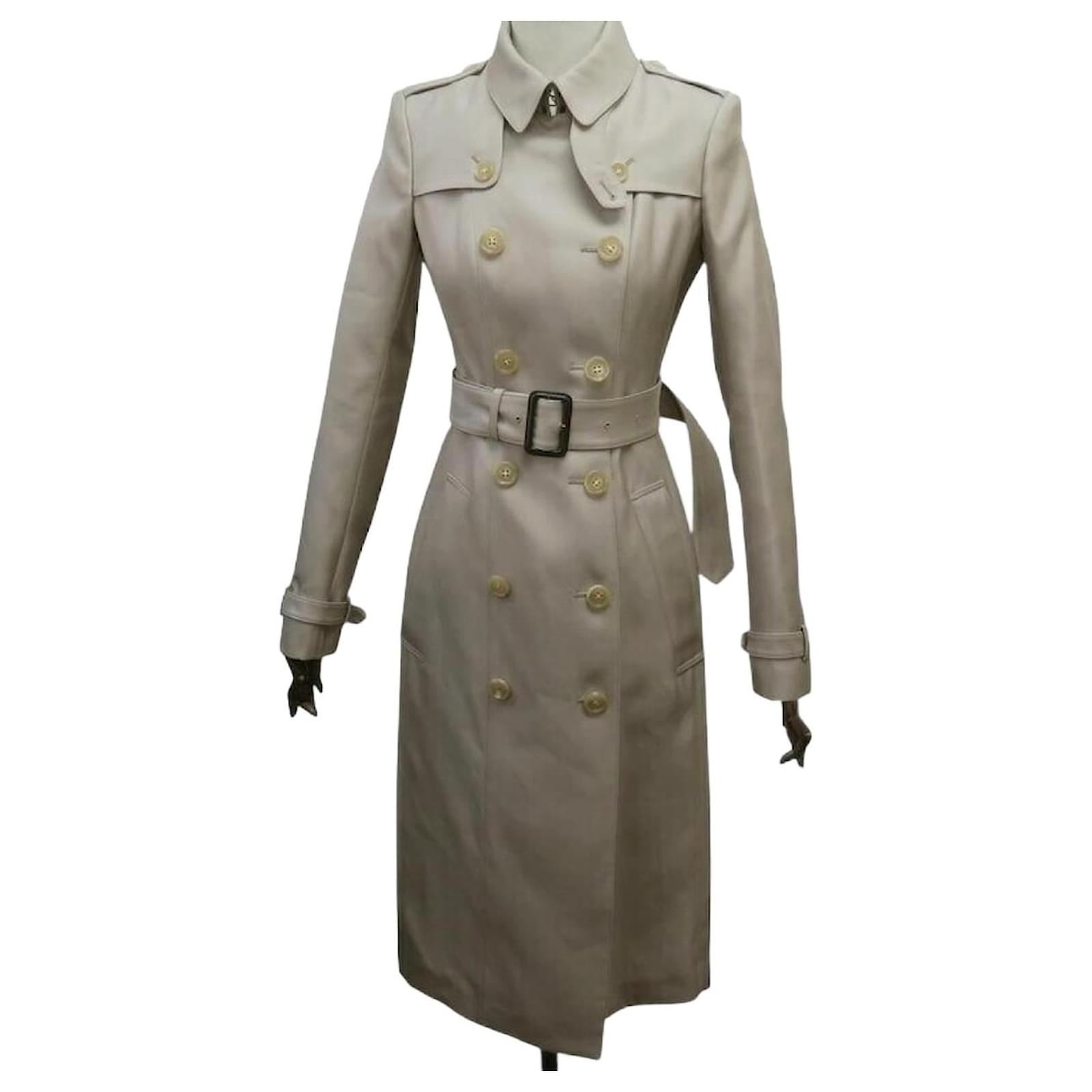 NUEVO TRENCH BURBERRY PARA MUJER TAMAÑO 36 S EN SEDA ABRIGO Beige
